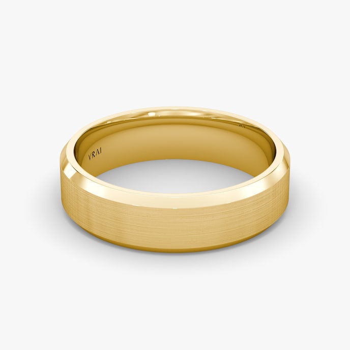 The Brushed Bevel Band | Yellow Gold