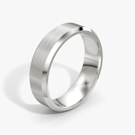 Brushed Bevel Platinum Wedding Ring