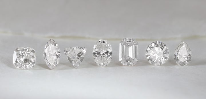 loose diamonds in various diamond shapes