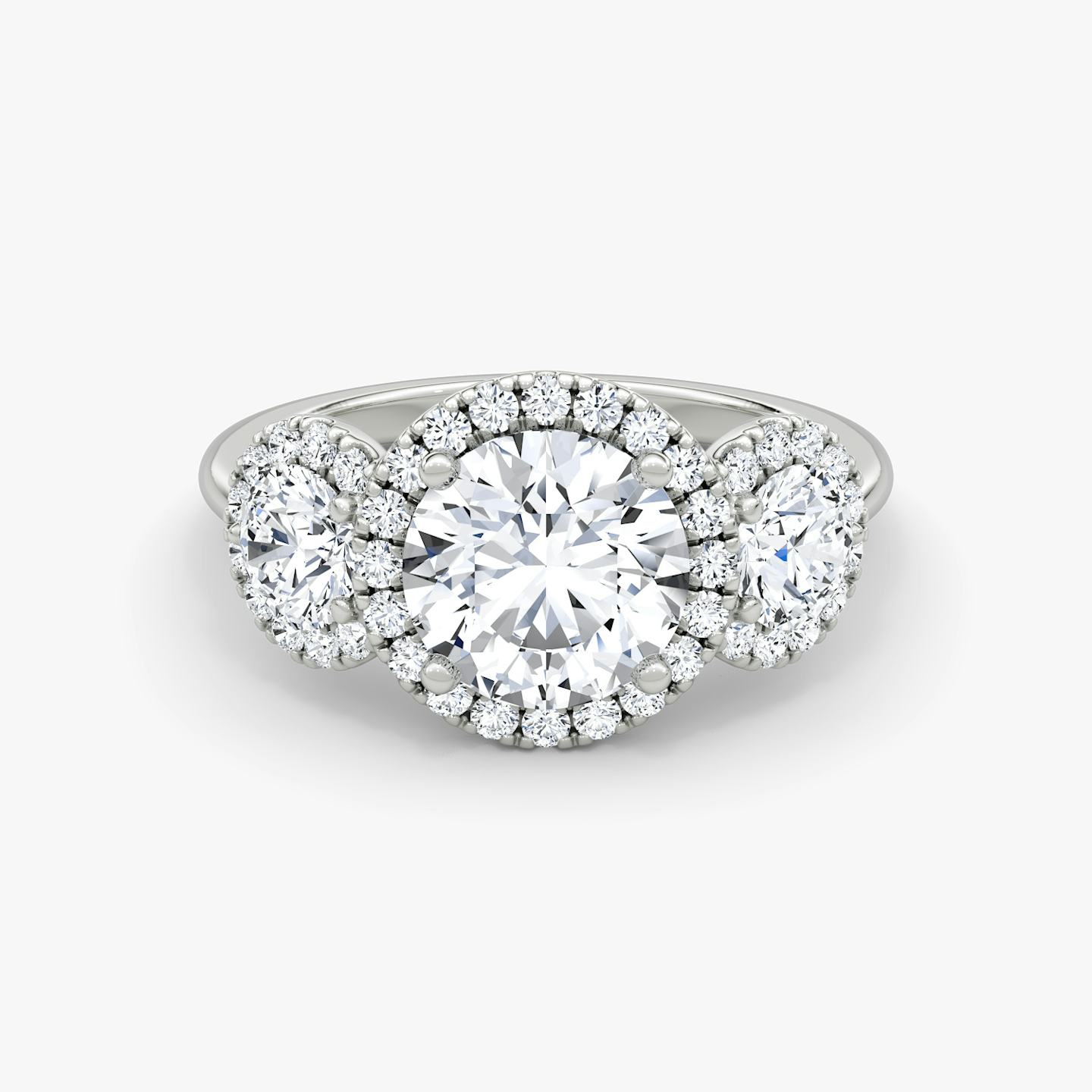 Halo 3 stone diamond rings Clearance