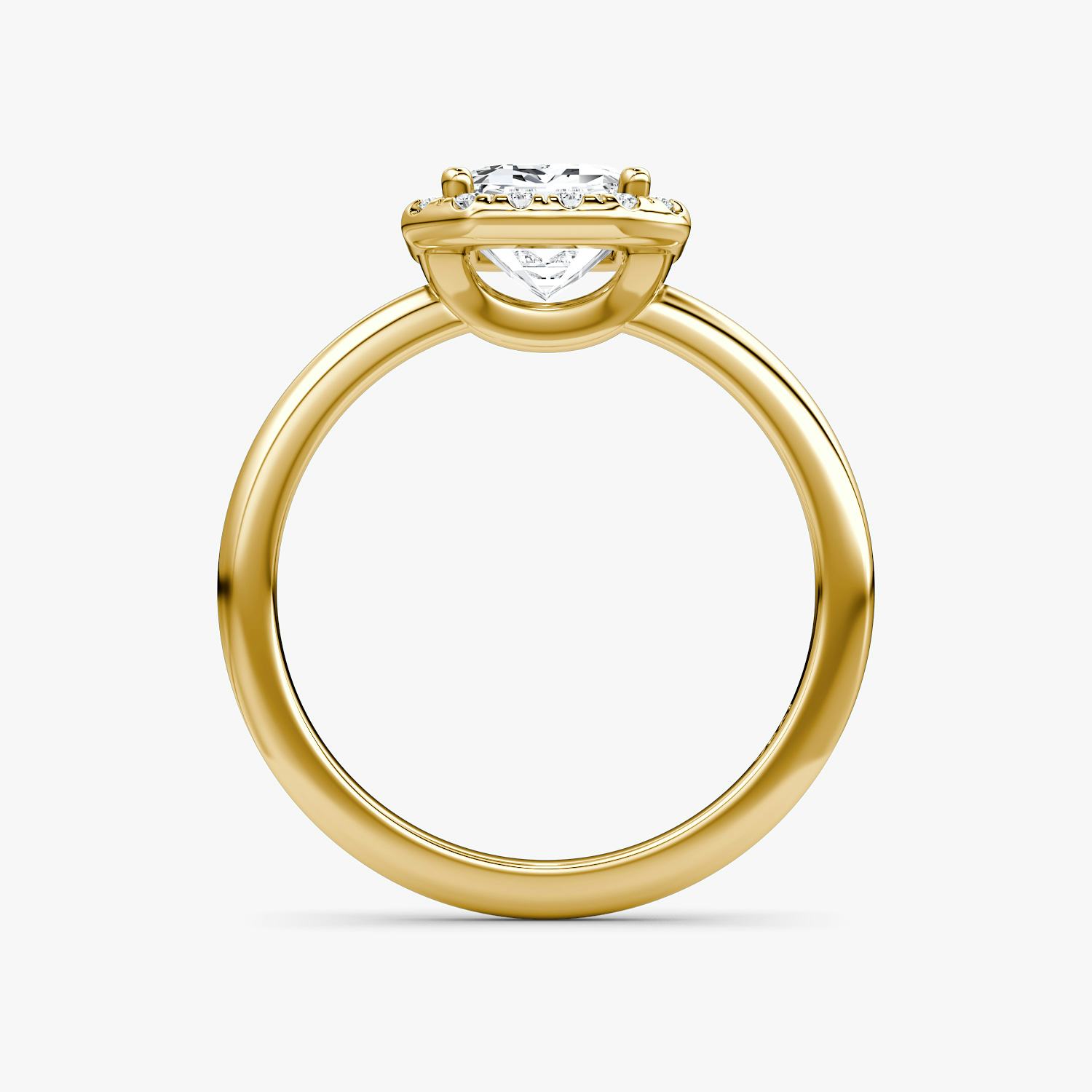 The Halo Emerald Engagement Ring in Yellow gold | VRAI