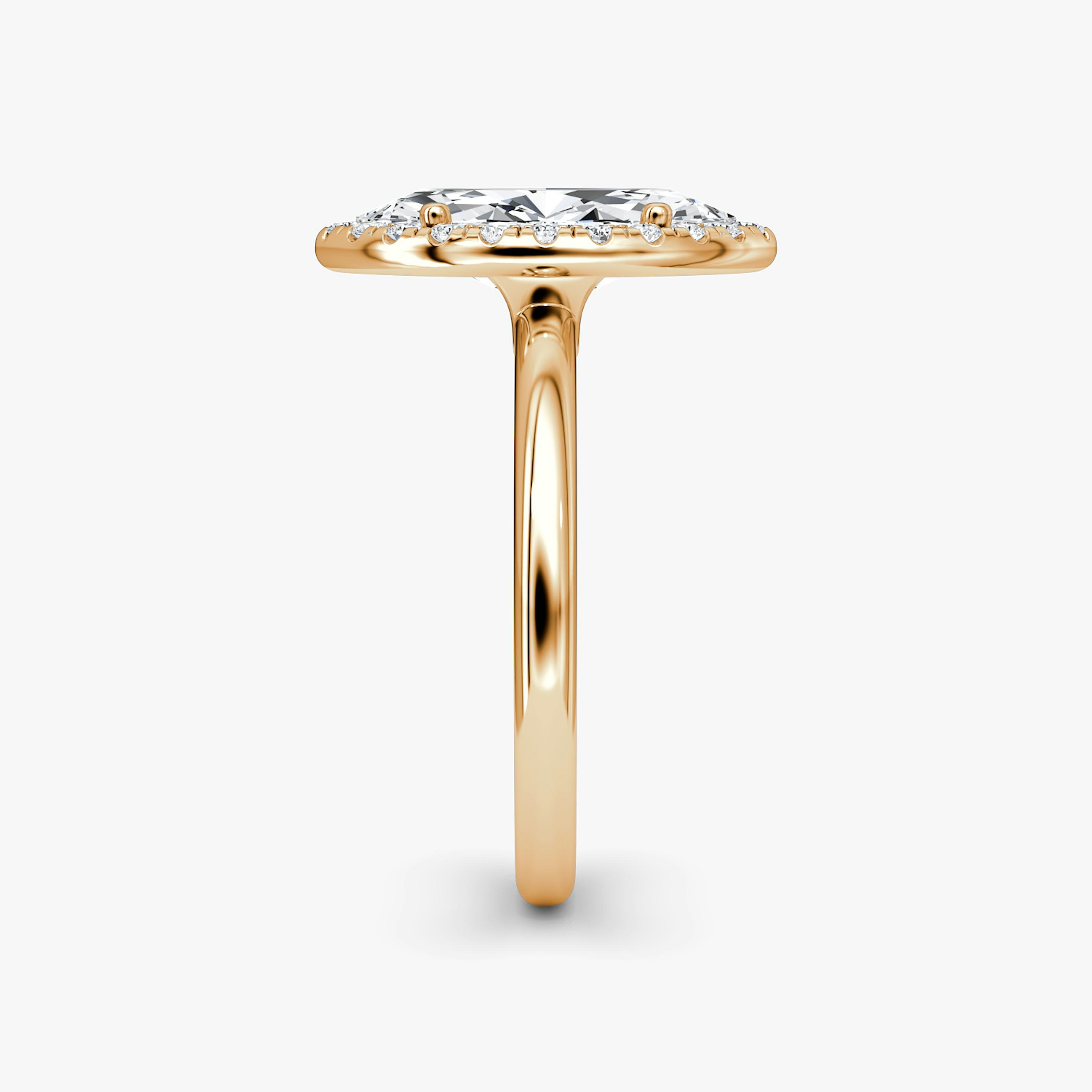 The Halo | Pavé Marquise | 14k | 14k Rose Gold | Halo: Original | Band: Plain | Diamond orientation: vertical | Carat weight: See full inventory