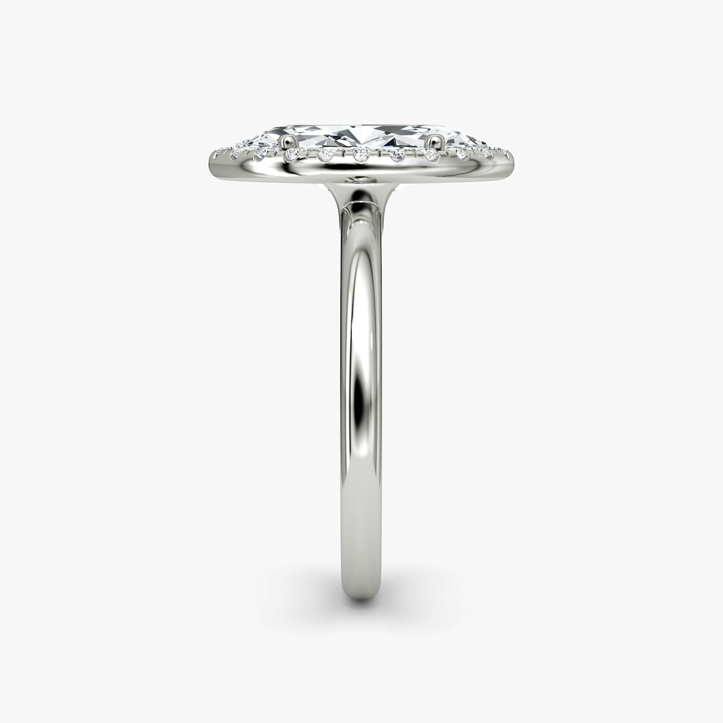 The Halo | Pavé Marquise | Platinum | Halo: Original | Band: Plain | Diamond orientation: vertical | Carat weight: See full inventory