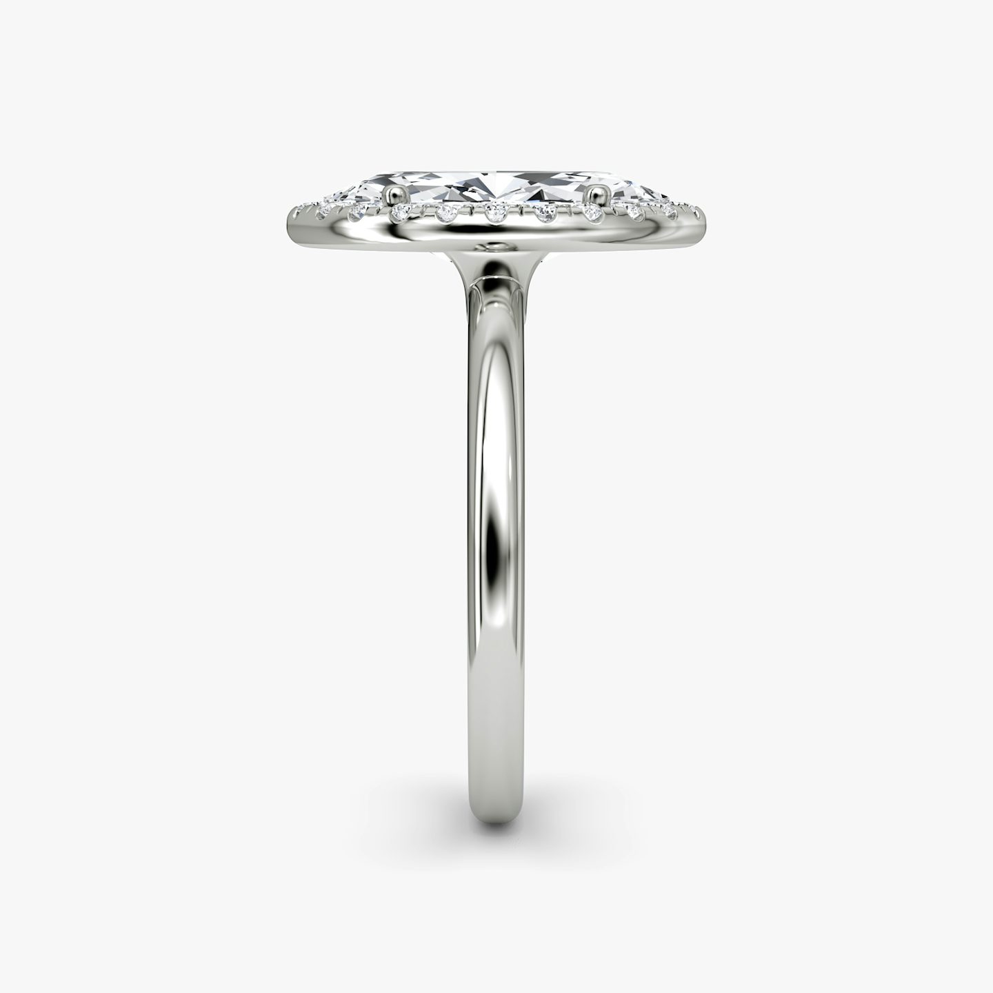 The Halo | Pavé Marquise | 18k | 18k White Gold | Halo: Original | Band: Plain | Diamond orientation: vertical | Carat weight: See full inventory