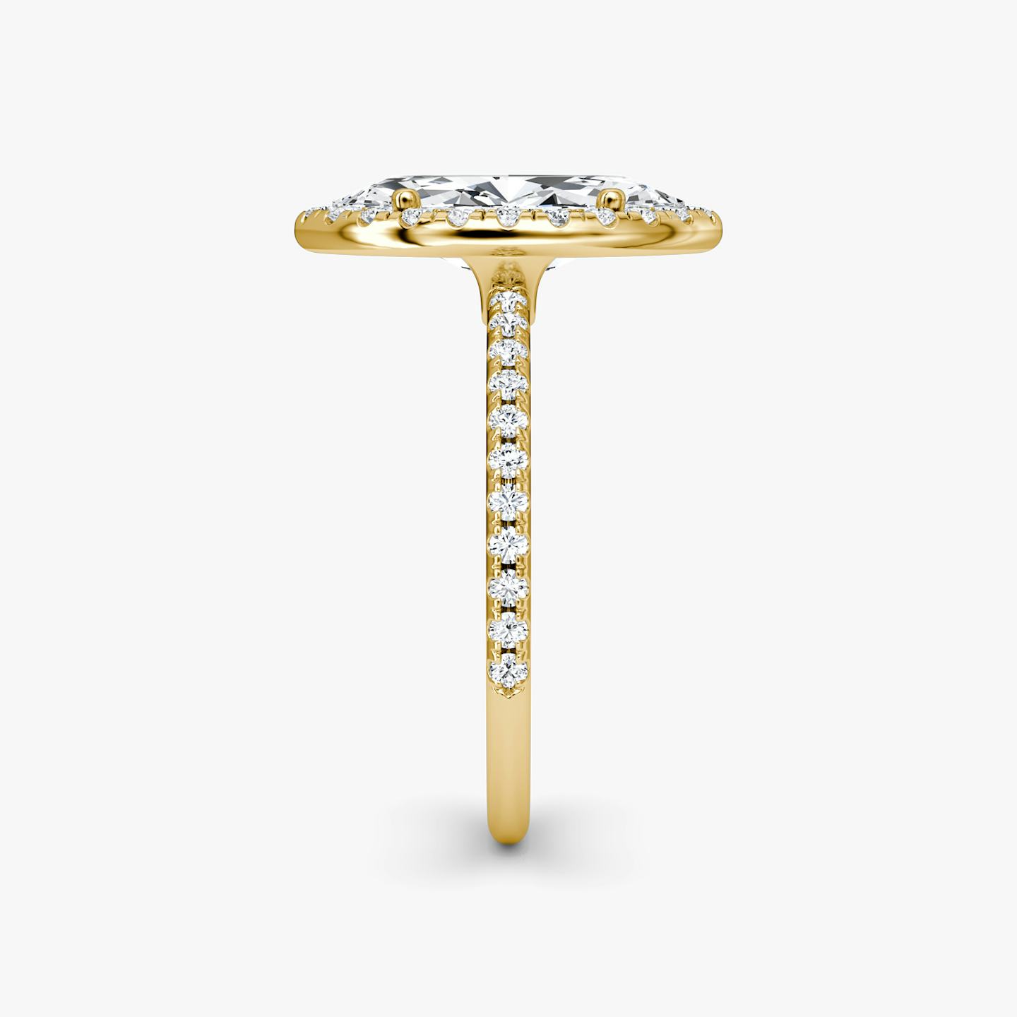The Halo | Pavé Marquise | 18k | 18k Yellow Gold | Halo: Original | Band: Pavé | Diamond orientation: vertical | Carat weight: See full inventory