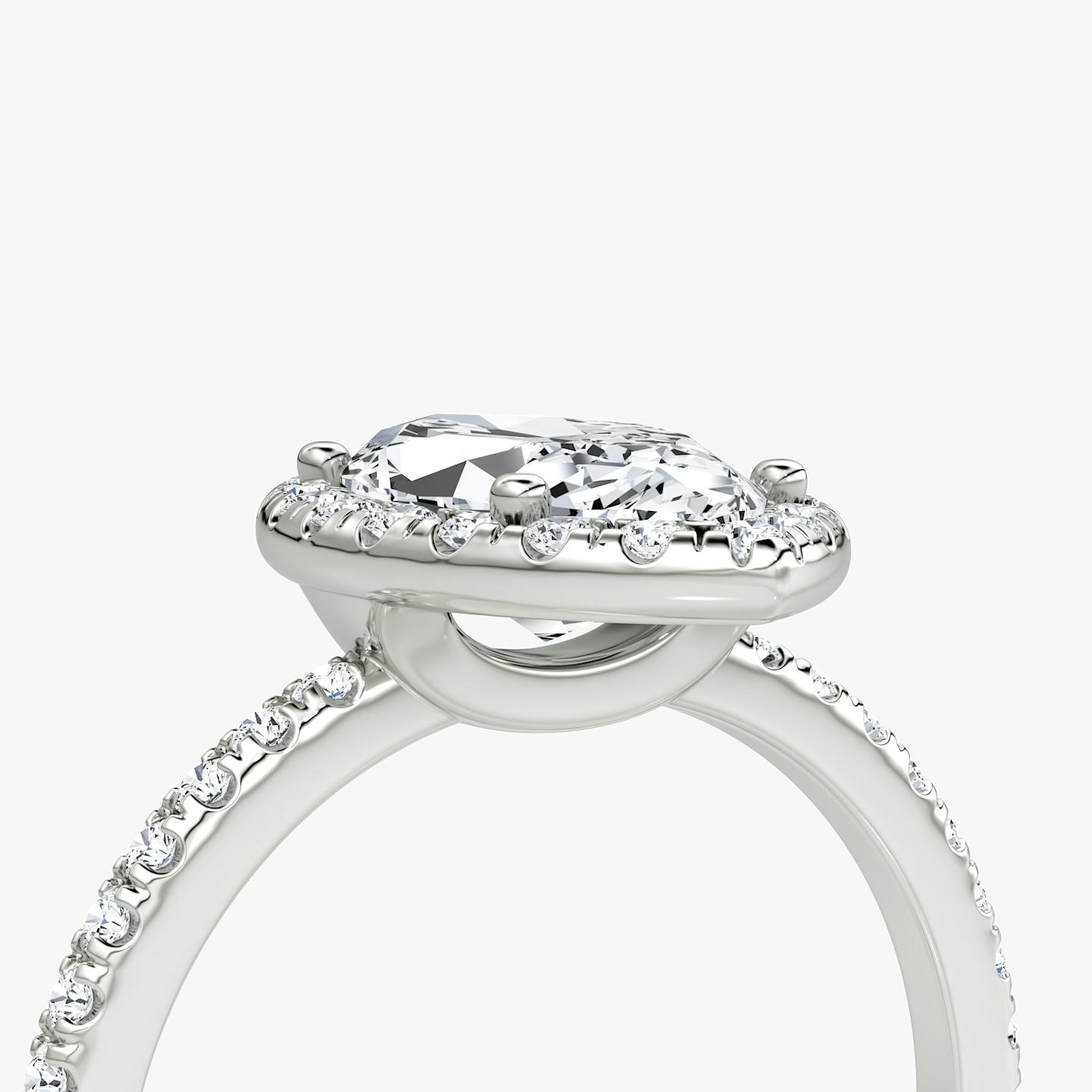 The Halo | Pavé Marquise | 18k | 18k White Gold | Halo: Original | Band: Pavé | Diamond orientation: vertical | Carat weight: See full inventory