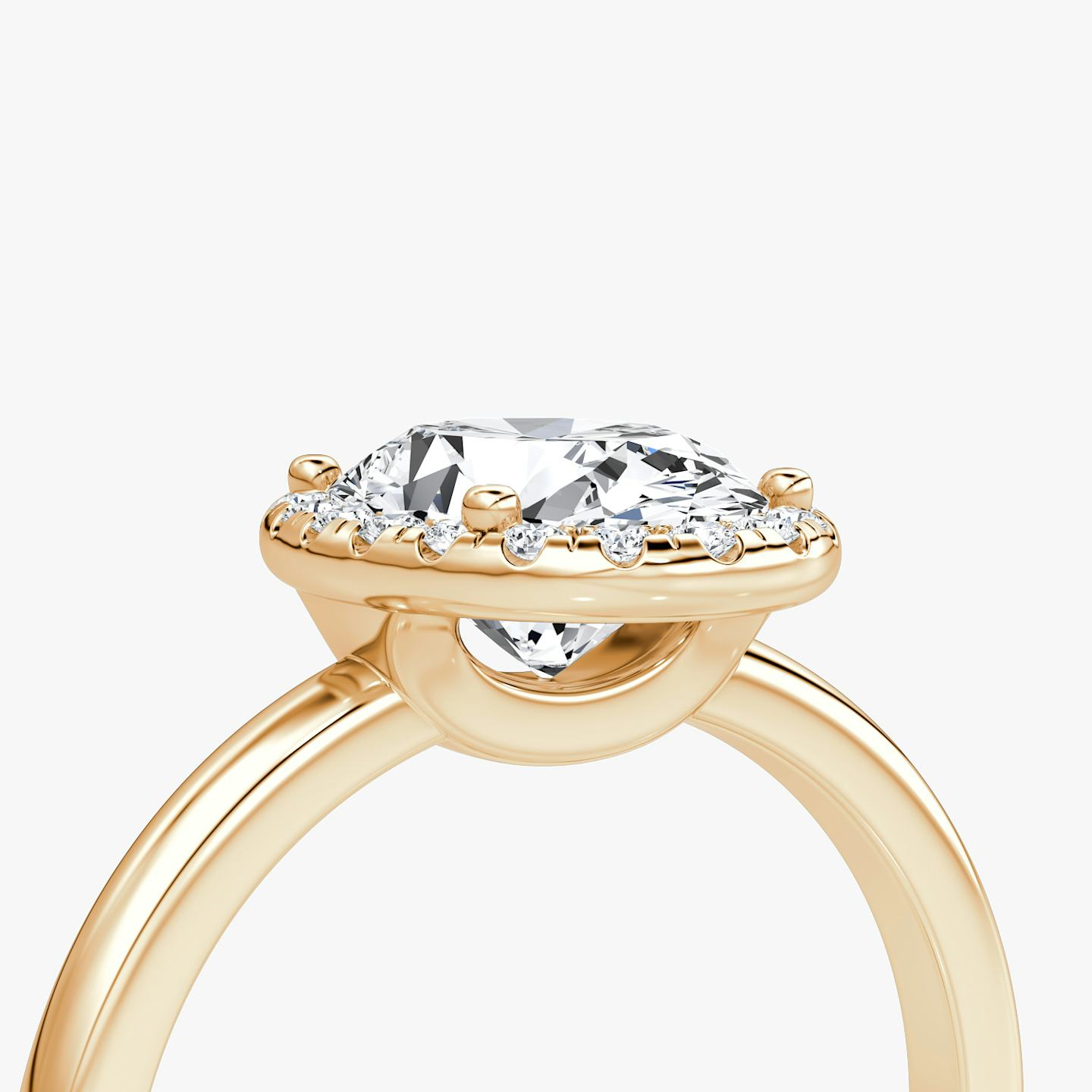 The Halo | Oval | 14k | 14k Rose Gold | Halo: Original | Band: Plain | Diamond orientation: vertical | Carat weight: See full inventory