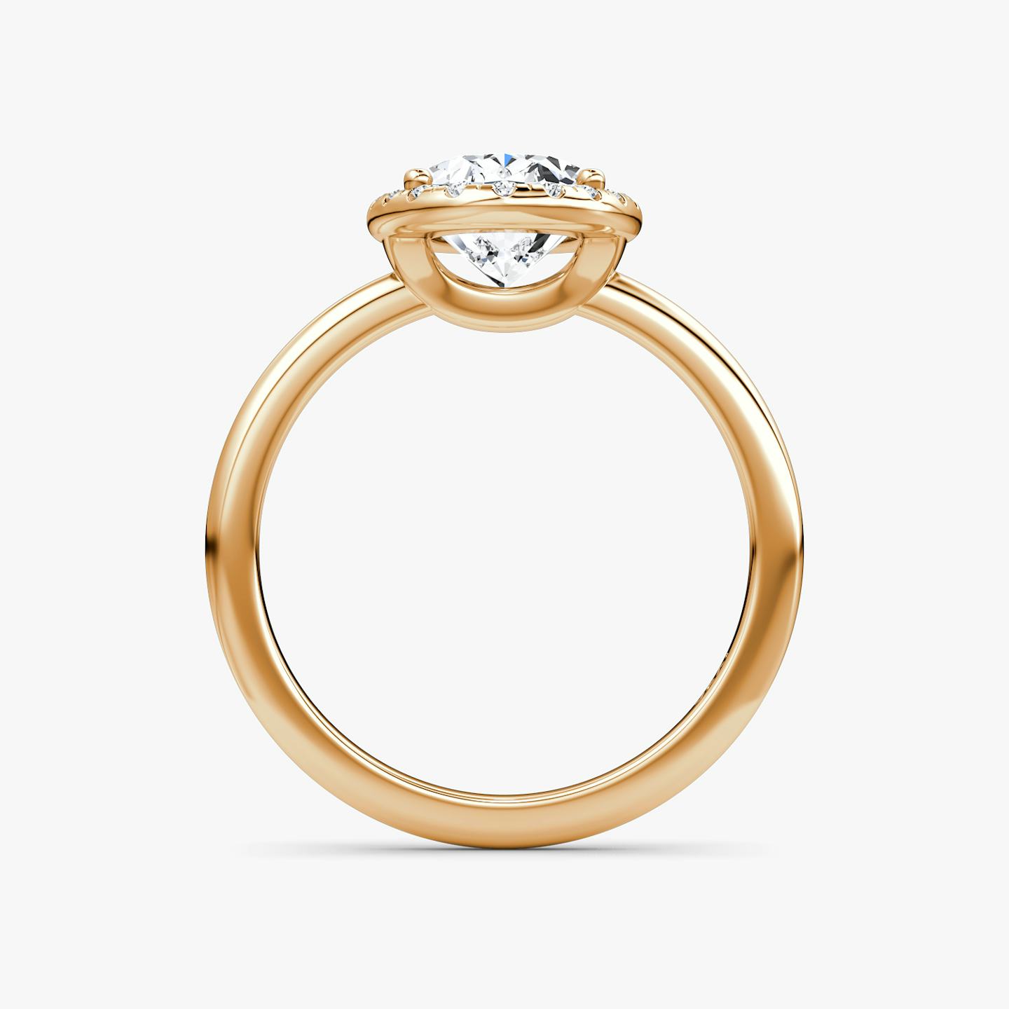 The Halo | Oval | 14k | 14k Rose Gold | Halo: Original | Band: Plain | Diamond orientation: vertical | Carat weight: See full inventory
