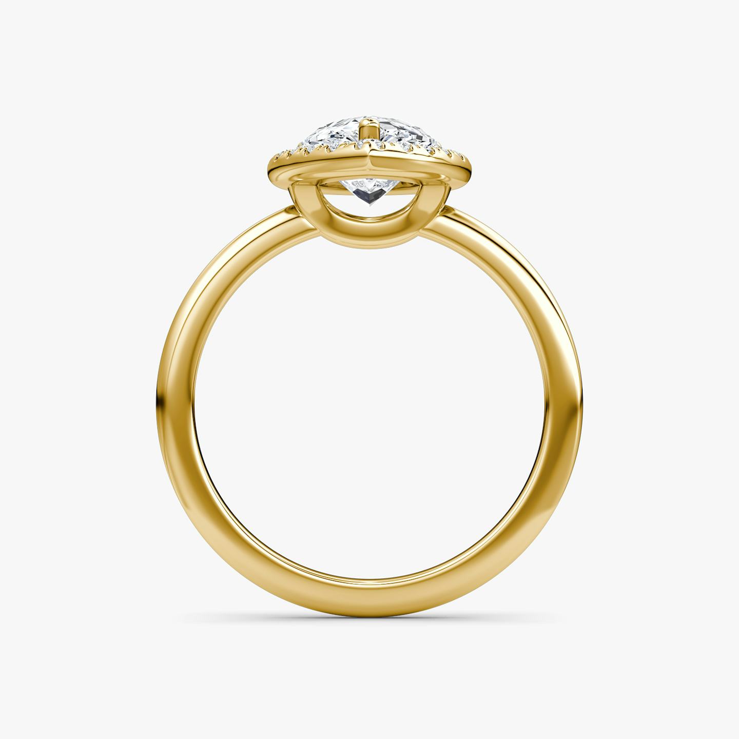 The Halo | Pear | 18k | 18k Yellow Gold | Halo: Original | Band: Plain | Diamond orientation: vertical | Carat weight: See full inventory
