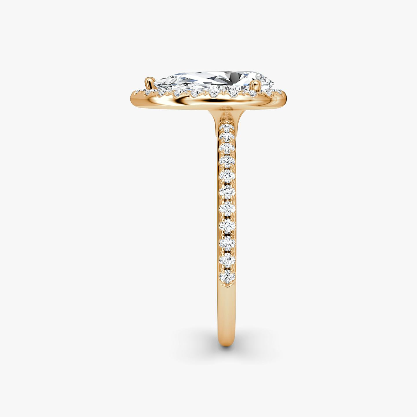 The Halo | Pear | 14k | 14k Rose Gold | Halo: Original | Band: Pavé | Diamond orientation: vertical | Carat weight: See full inventory