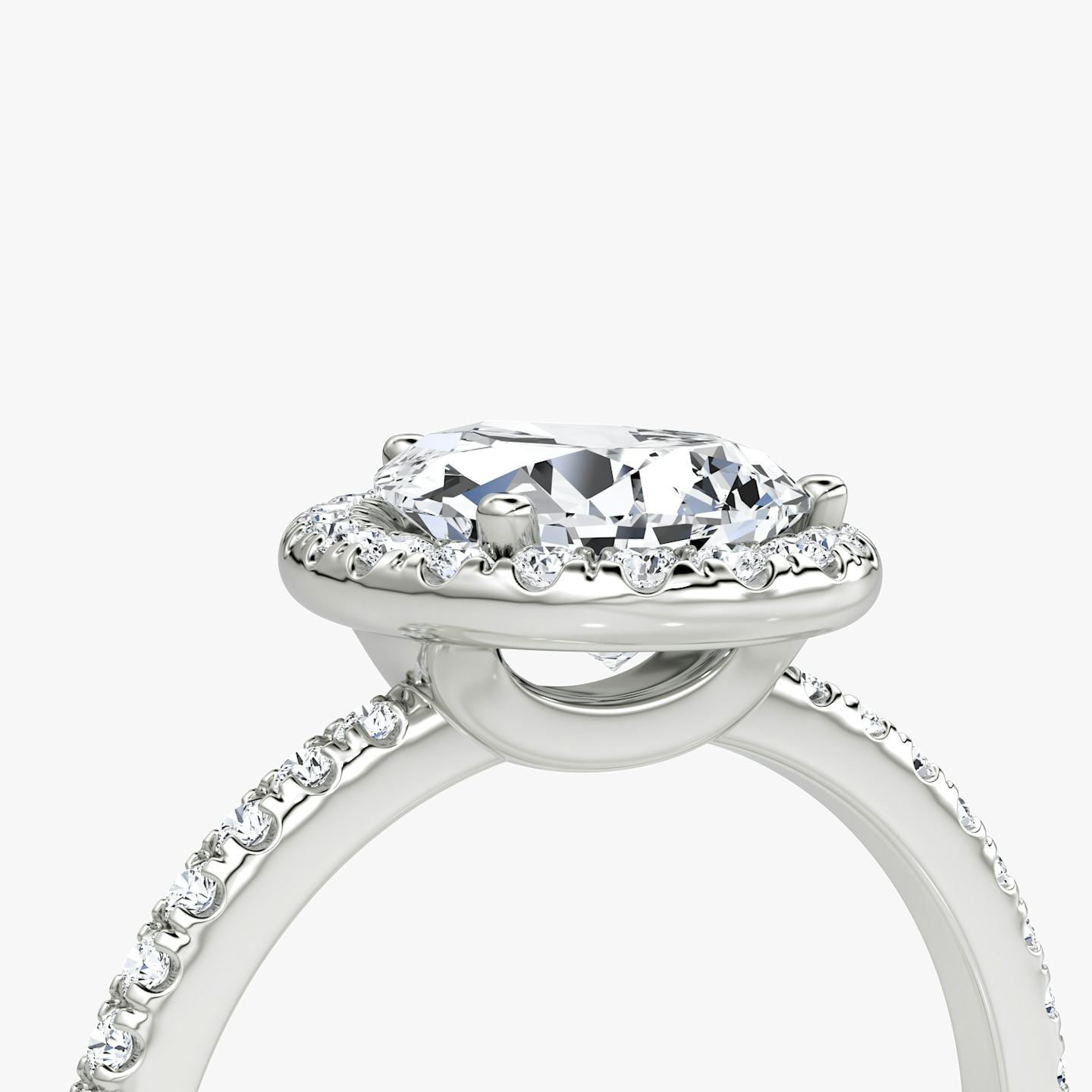 The Halo | Pear | 18k | 18k White Gold | Halo: Original | Band: Pavé | Diamond orientation: vertical | Carat weight: See full inventory