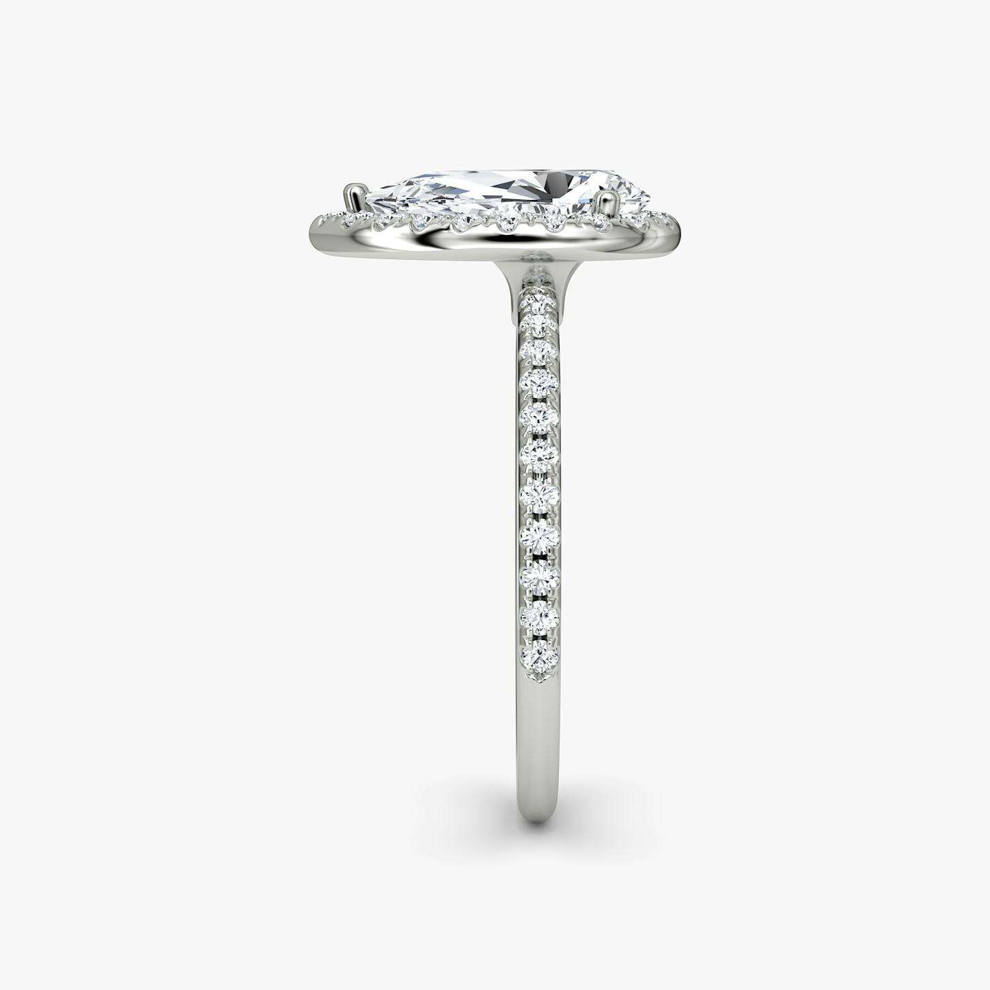 The Halo | Pear | 18k | 18k White Gold | Halo: Original | Band: Pavé | Diamond orientation: vertical | Carat weight: See full inventory