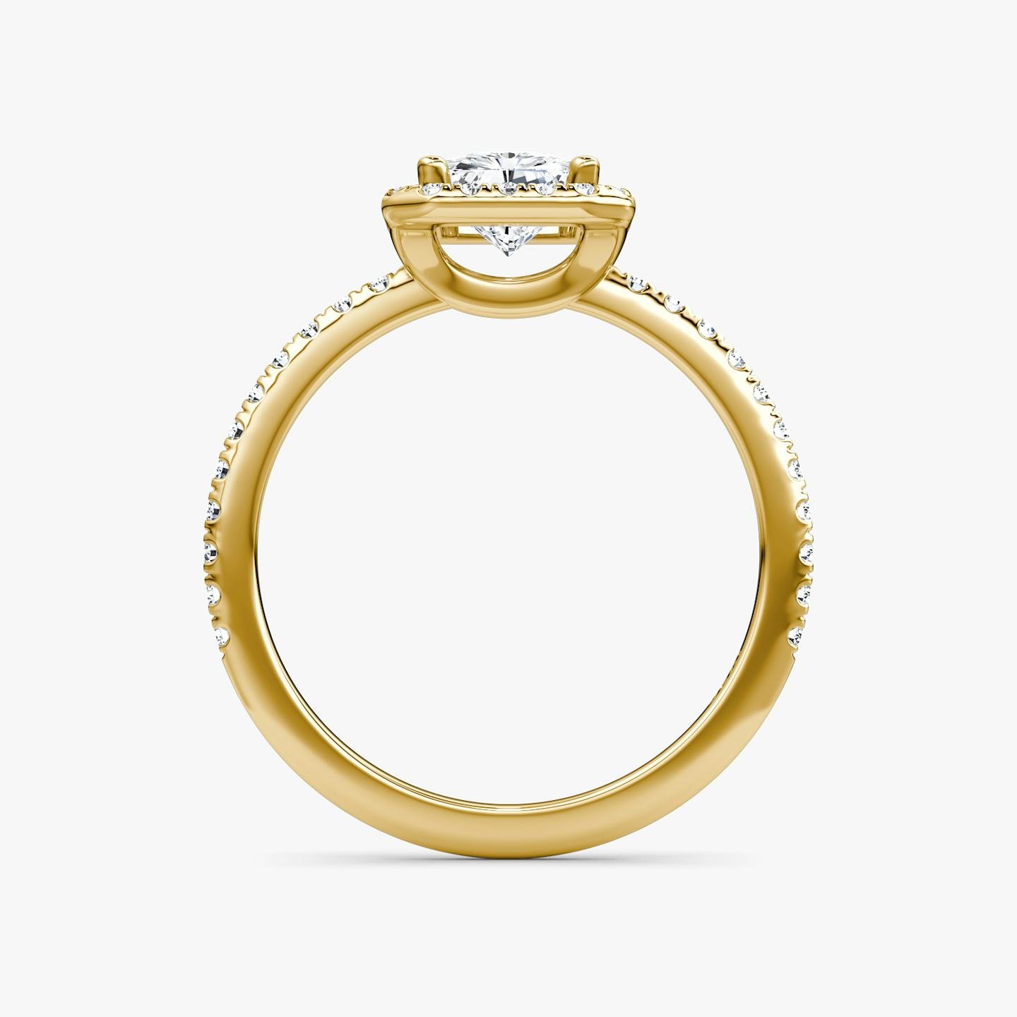 The Halo | Radiant | 18k | 18k Yellow Gold | Halo: Original | Band: Pavé | Diamond orientation: vertical | Carat weight: See full inventory