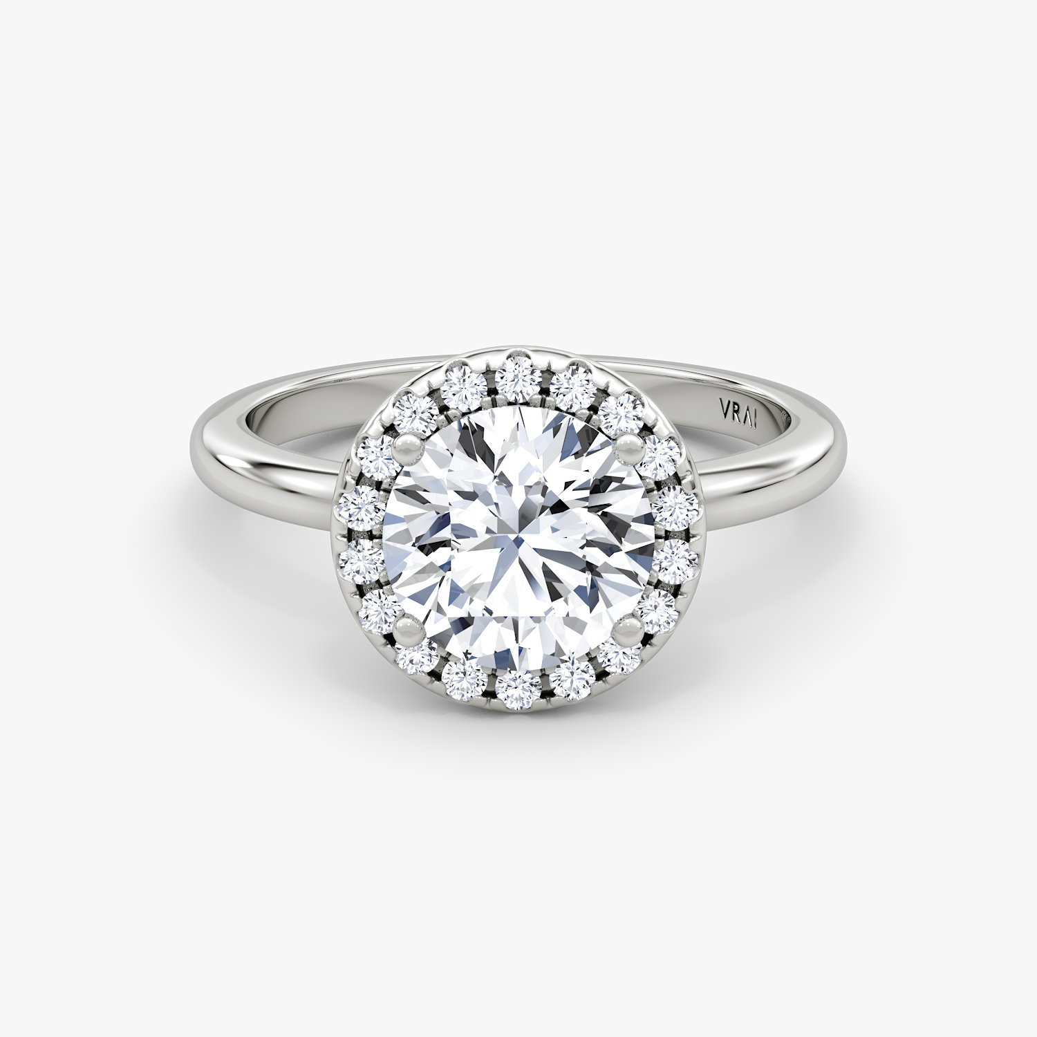 Rounded Square Halo Engagement Ring