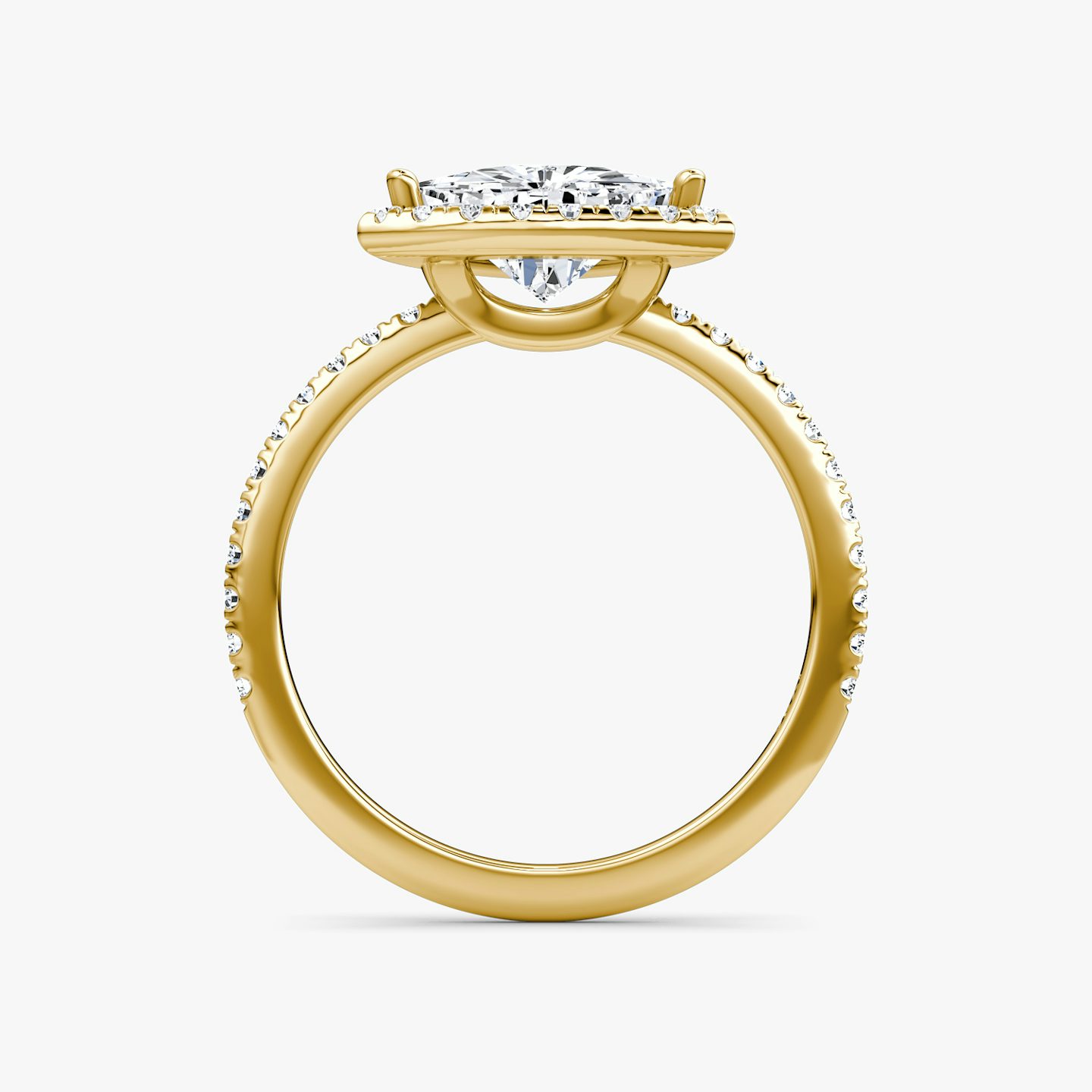 The Halo | Trillion | 18k | 18k Yellow Gold | Halo: Original | Band: Pavé | Diamond orientation: vertical | Carat weight: See full inventory