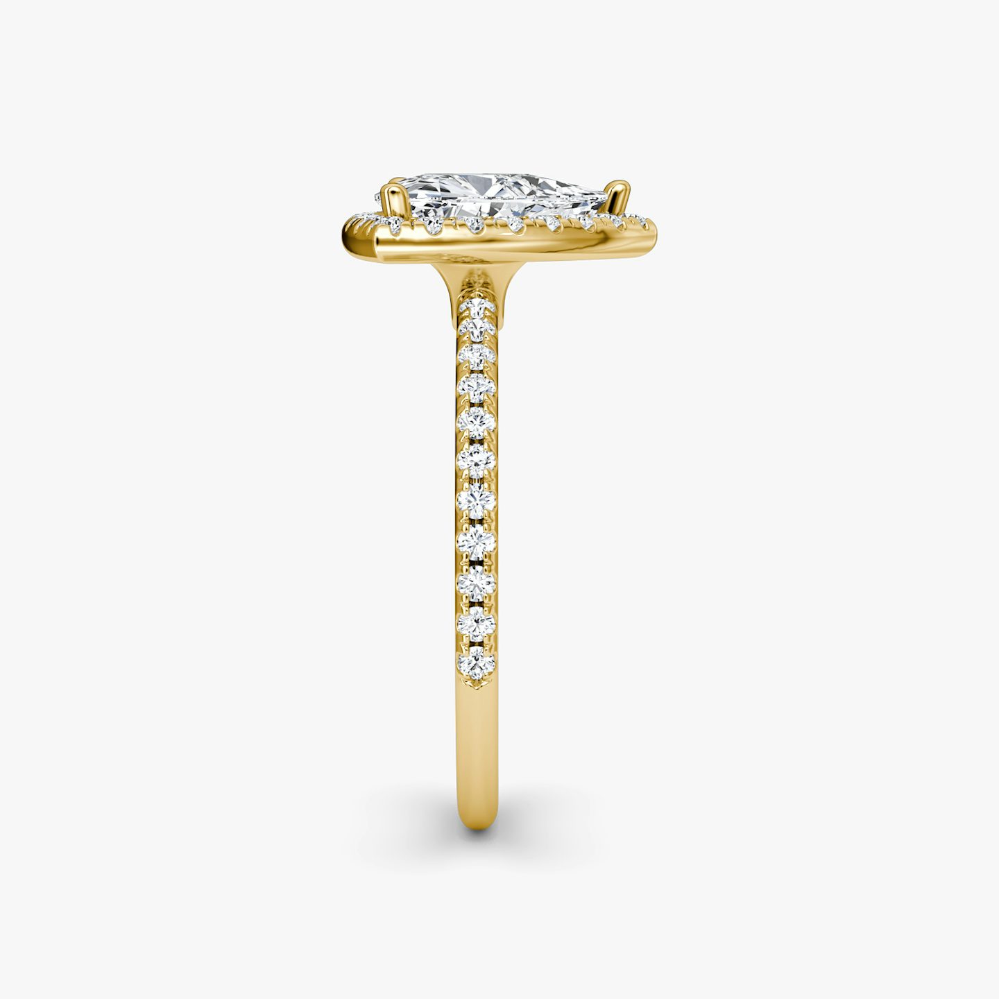 The Halo | Trillion | 18k | 18k Yellow Gold | Halo: Original | Band: Pavé | Diamond orientation: vertical | Carat weight: See full inventory
