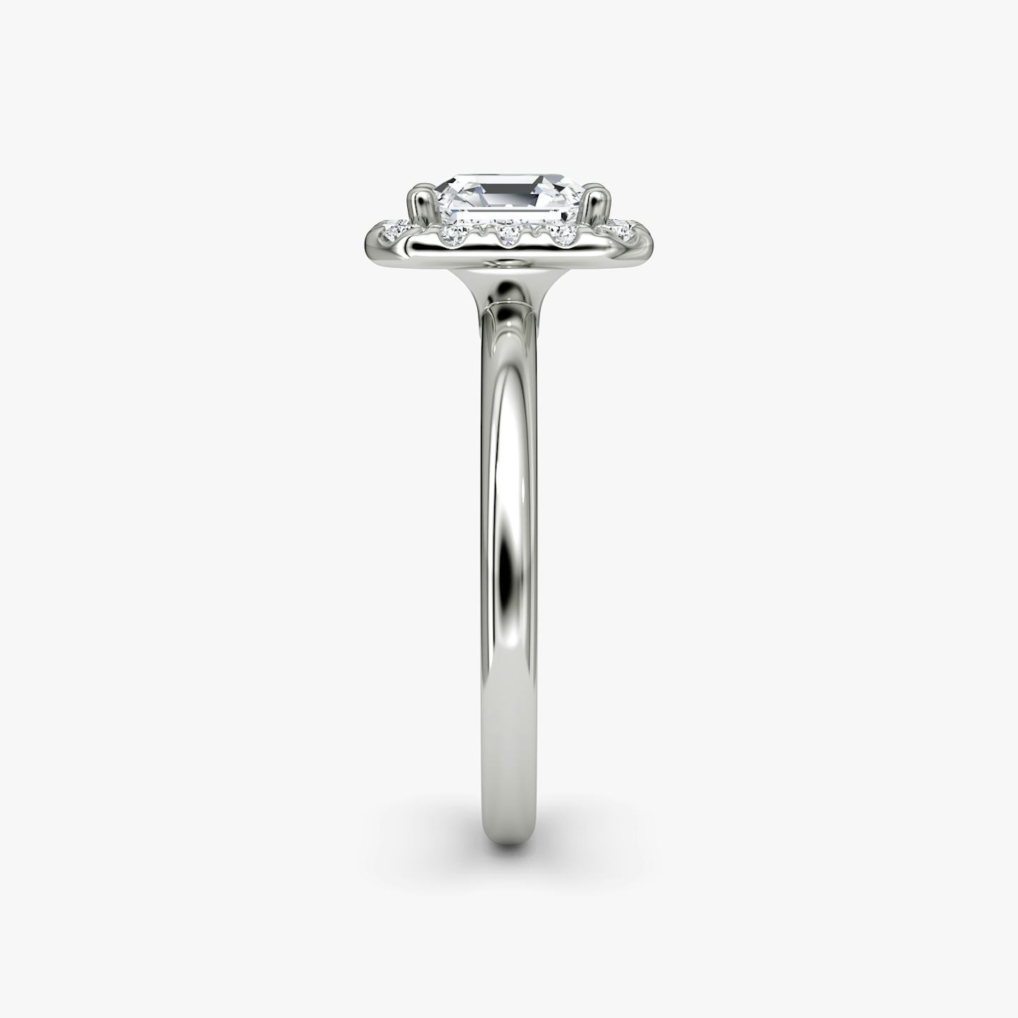 The Halo | Asscher | Platinum | Halo: Large | Band: Plain | Diamond orientation: vertical | Carat weight: See full inventory