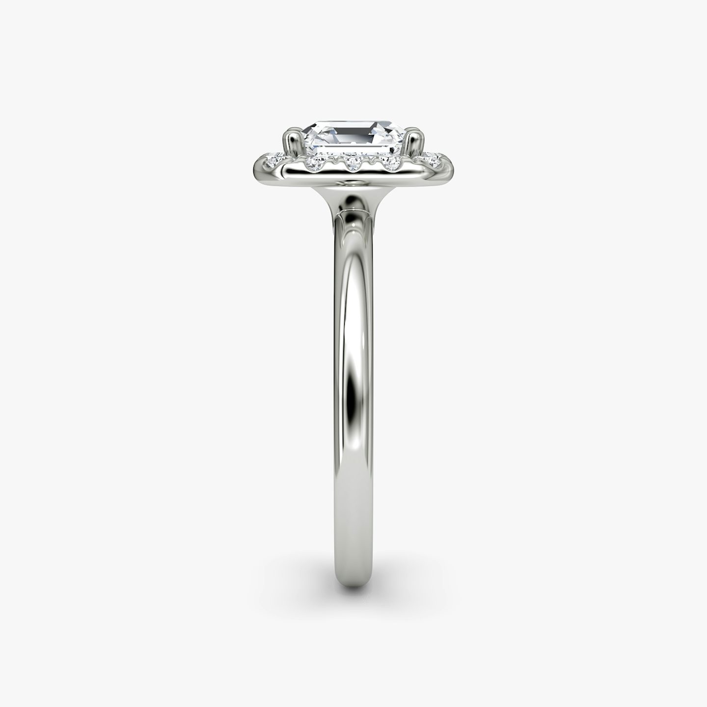 The Halo | Asscher | Platinum | Halo: Large | Band: Plain | Diamond orientation: vertical | Carat weight: See full inventory