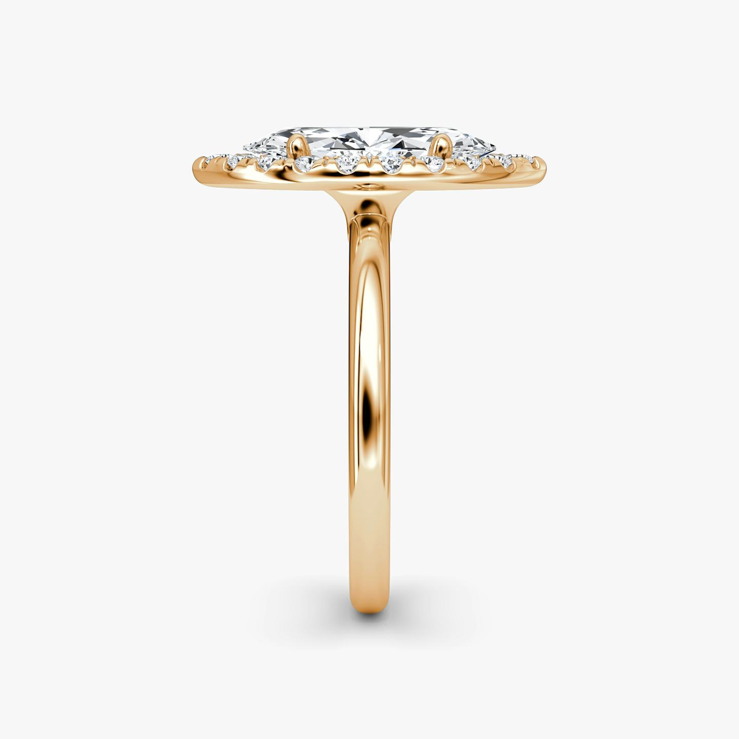 The Halo | Pavé Marquise | 14k | 14k Rose Gold | Halo: Large | Band: Plain | Diamond orientation: vertical | Carat weight: See full inventory