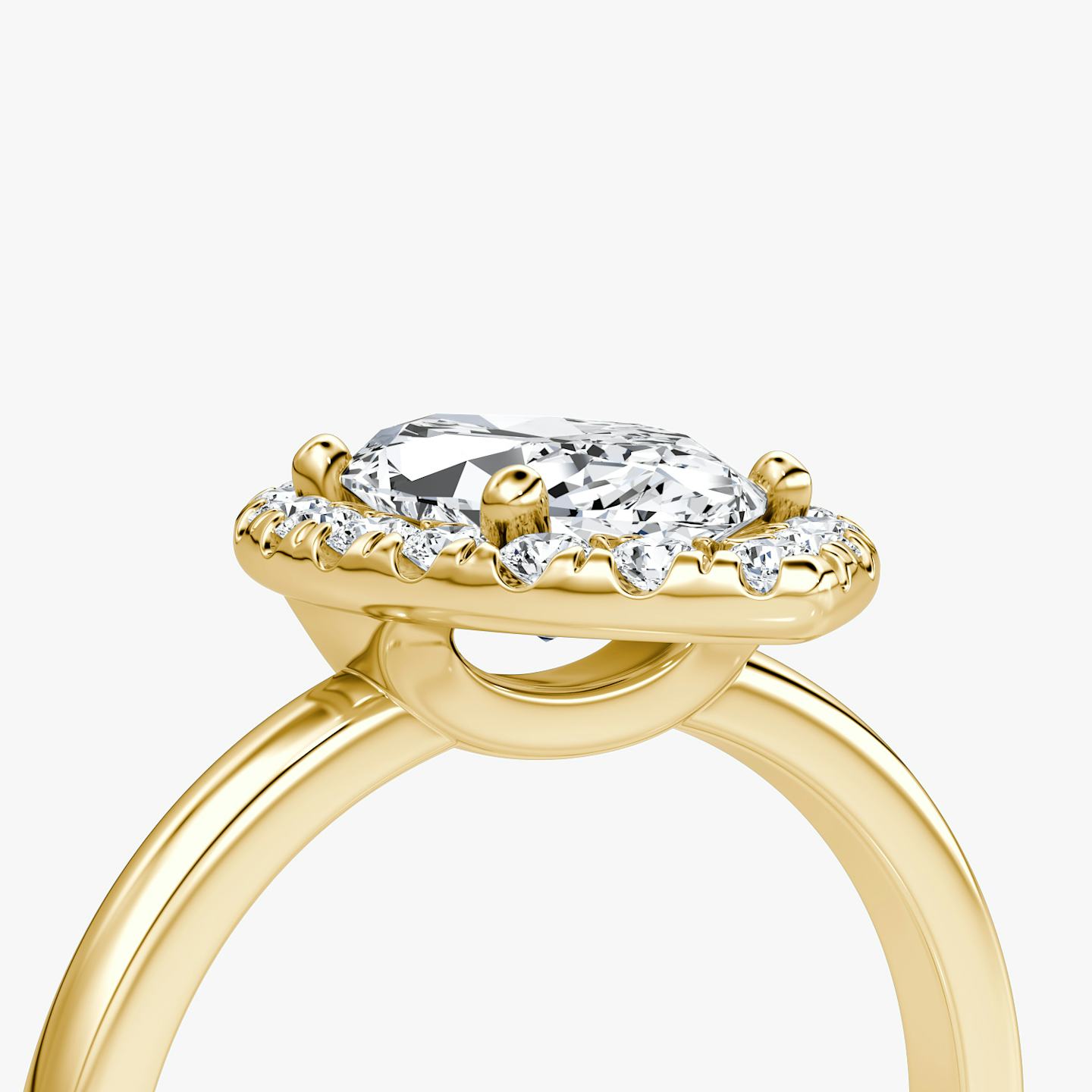 The Halo | Pavé Marquise | 18k | 18k Yellow Gold | Halo: Large | Band: Plain | Diamond orientation: vertical | Carat weight: See full inventory