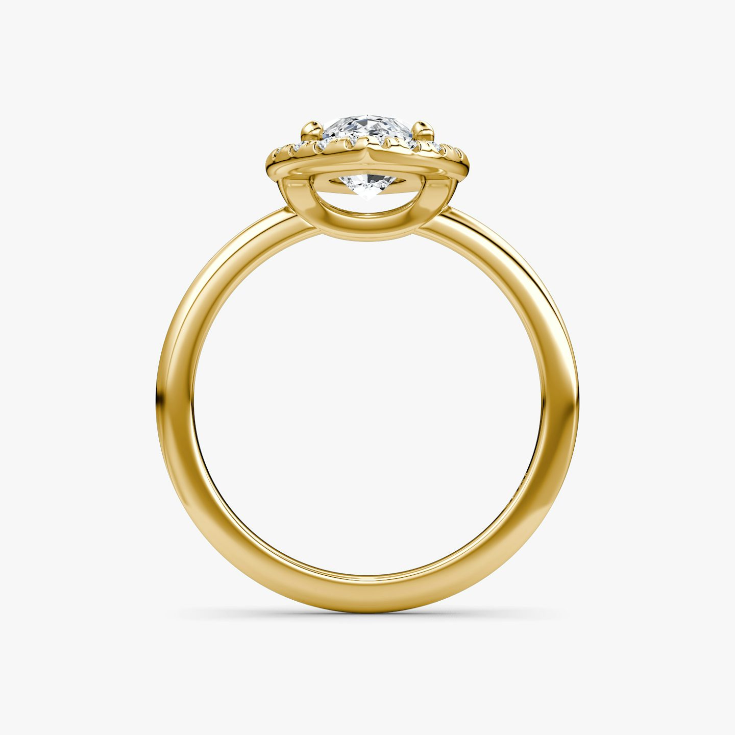 The Halo | Pavé Marquise | 18k | 18k Yellow Gold | Halo: Large | Band: Plain | Diamond orientation: vertical | Carat weight: See full inventory