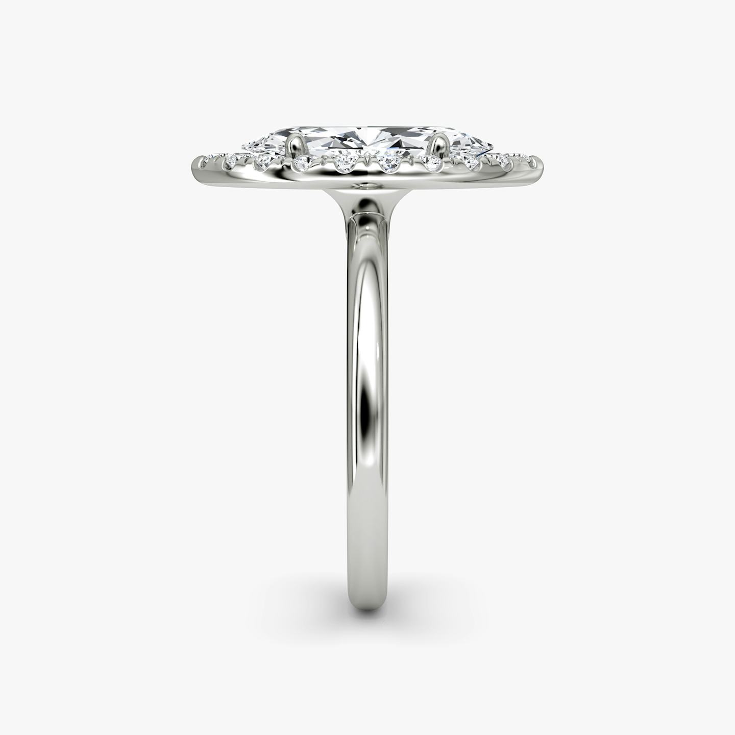 The Halo | Pavé Marquise | 18k | 18k White Gold | Halo: Large | Band: Plain | Diamond orientation: vertical | Carat weight: See full inventory