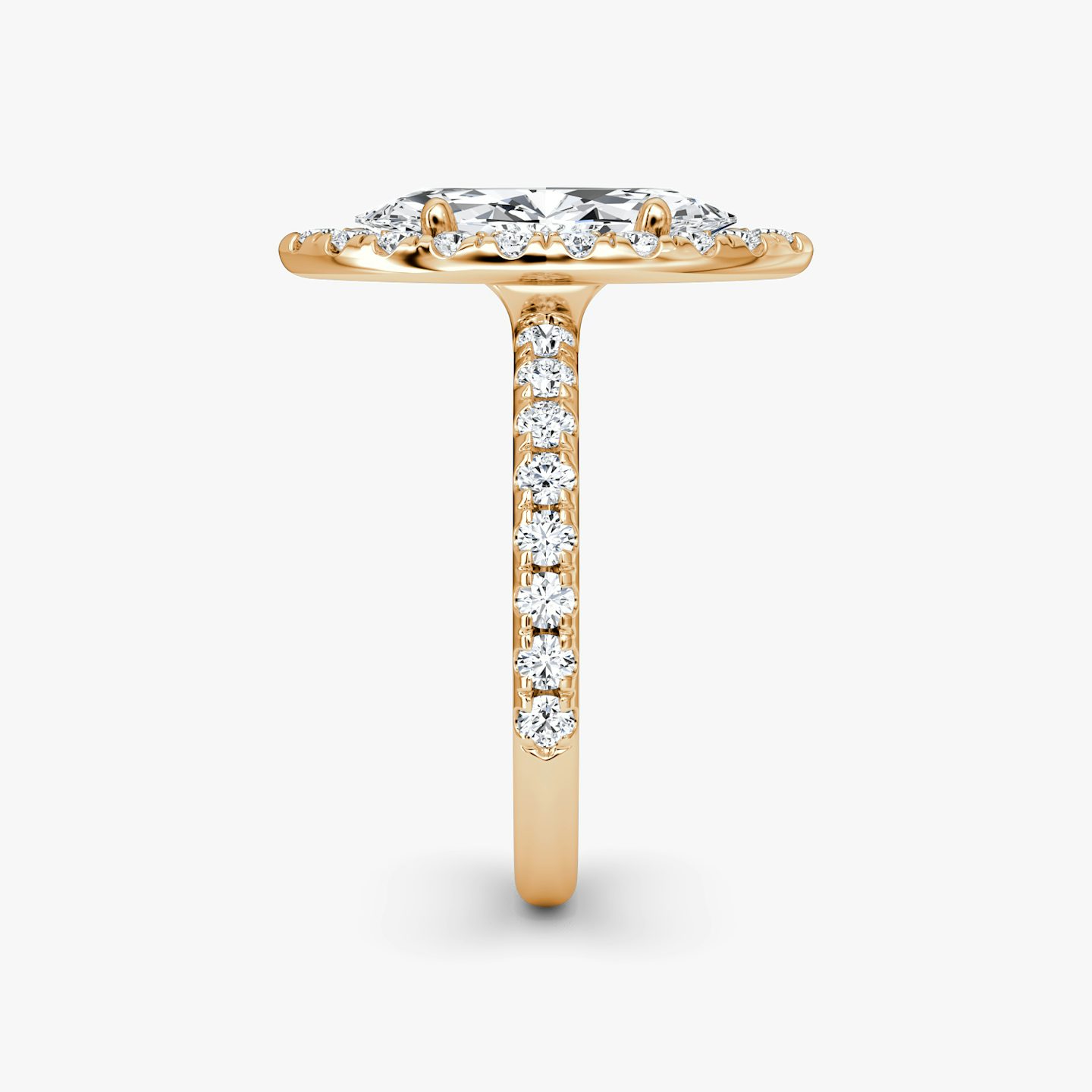 The Halo | Pavé Marquise | 14k | 14k Rose Gold | Halo: Large | Band: Pavé | Diamond orientation: vertical | Carat weight: See full inventory