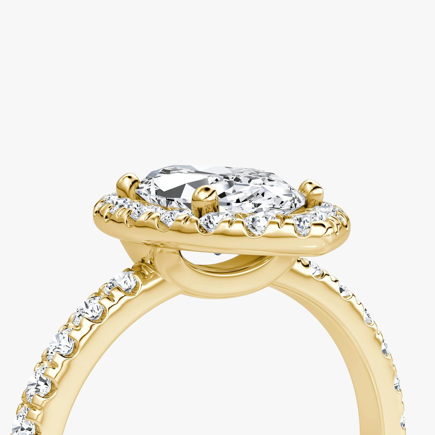 The Halo | Pavé Marquise | 18k | 18k Yellow Gold | Halo: Large | Band: Pavé | Diamond orientation: vertical | Carat weight: See full inventory