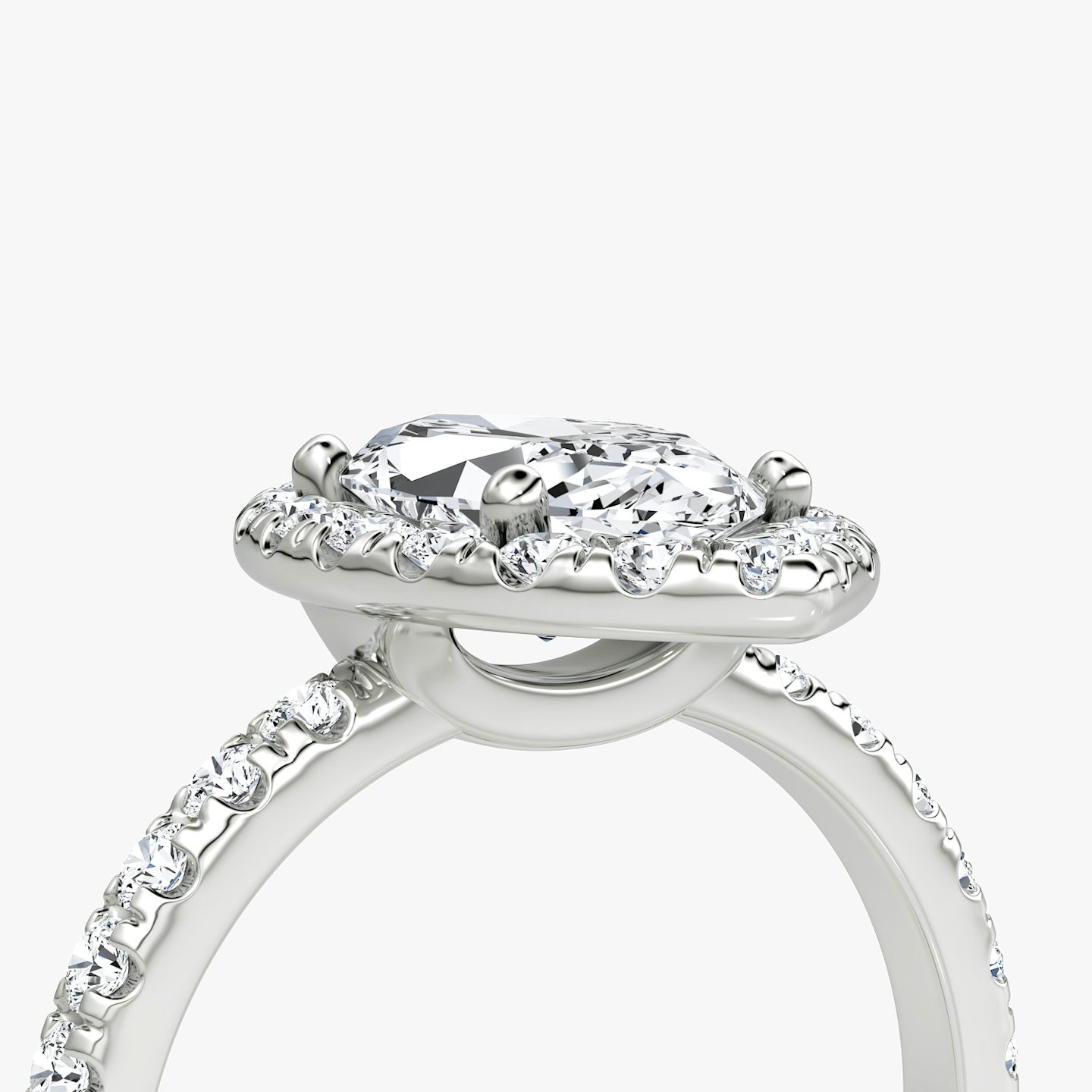 The Halo | Pavé Marquise | 18k | 18k White Gold | Halo: Large | Band: Pavé | Diamond orientation: vertical | Carat weight: See full inventory
