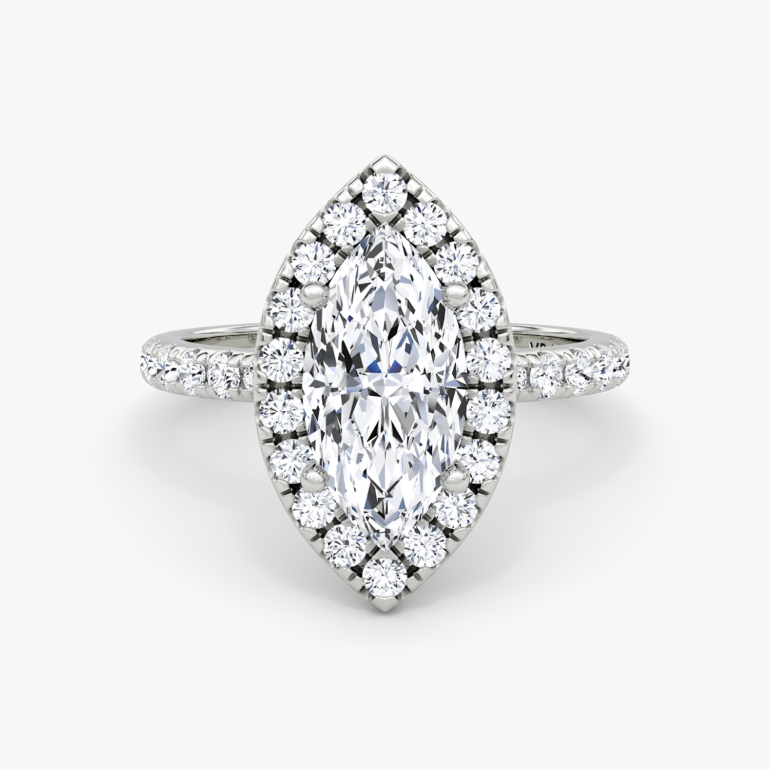 Platinum Marquise Halo Ring