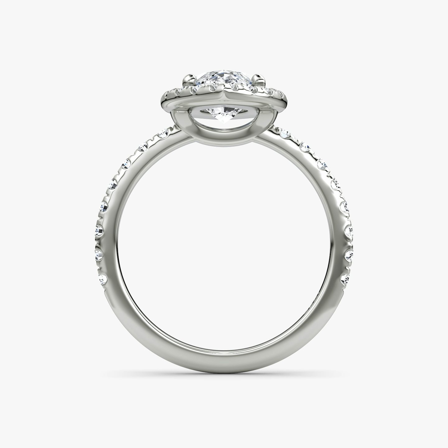 The Halo | Pavé Marquise | Platinum | Halo: Large | Band: Pavé | Diamond orientation: vertical | Carat weight: See full inventory