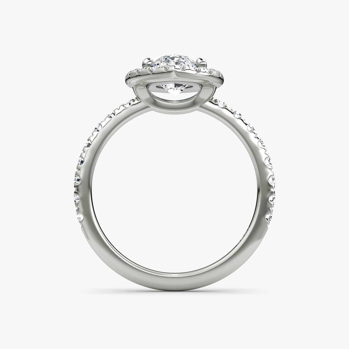The Halo | Pavé Marquise | Platinum | Halo: Large | Band: Pavé | Diamond orientation: vertical | Carat weight: See full inventory