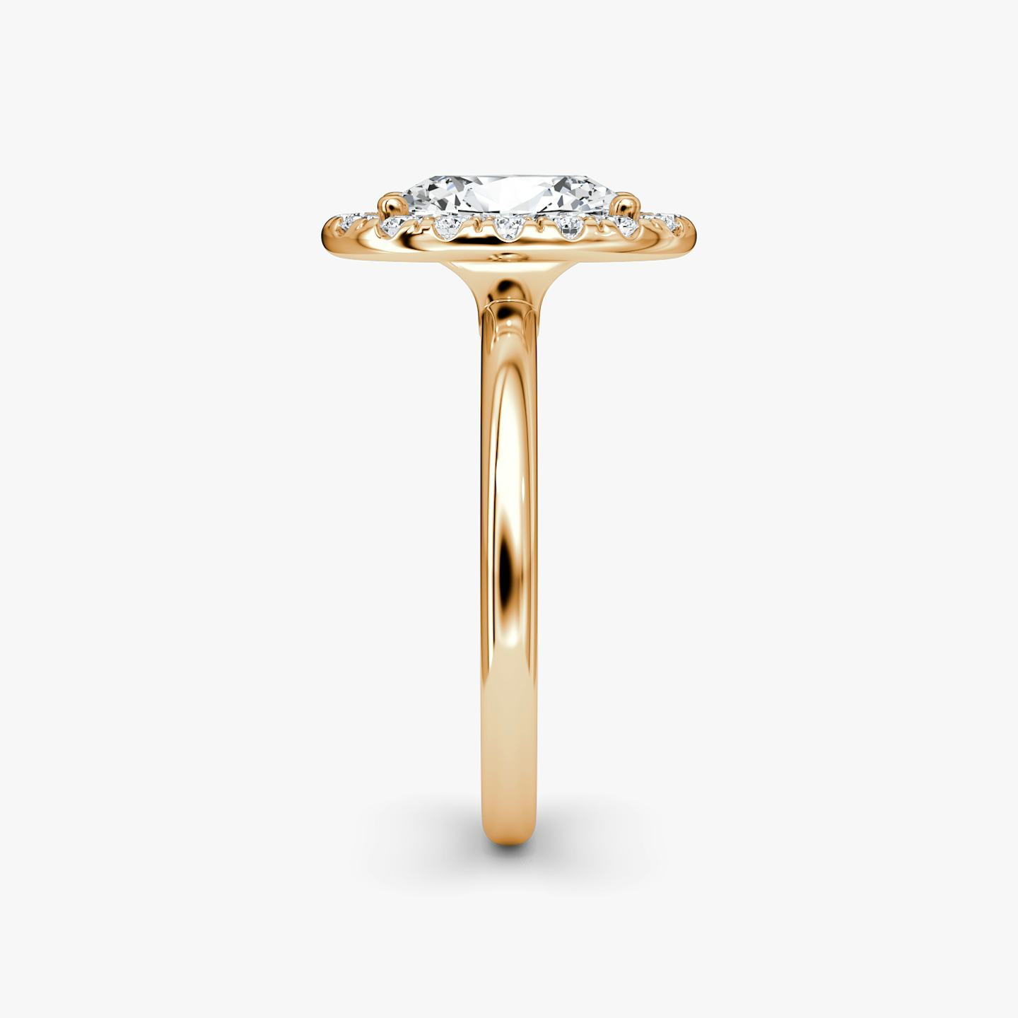 The Halo | Oval | 14k | 14k Rose Gold | Halo: Large | Band: Plain | Diamond orientation: vertical | Carat weight: See full inventory