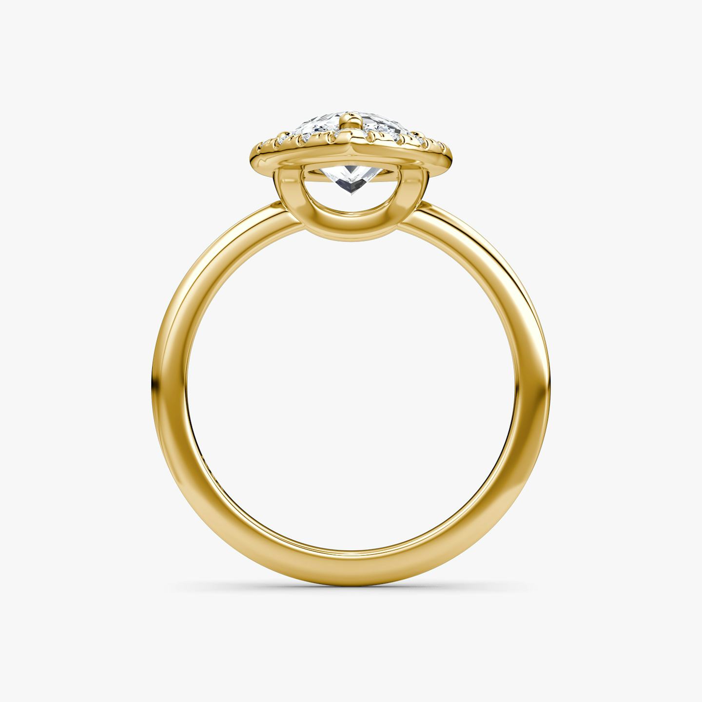 The Halo | Pear | 18k | 18k Yellow Gold | Halo: Large | Band: Plain | Diamond orientation: vertical | Carat weight: See full inventory