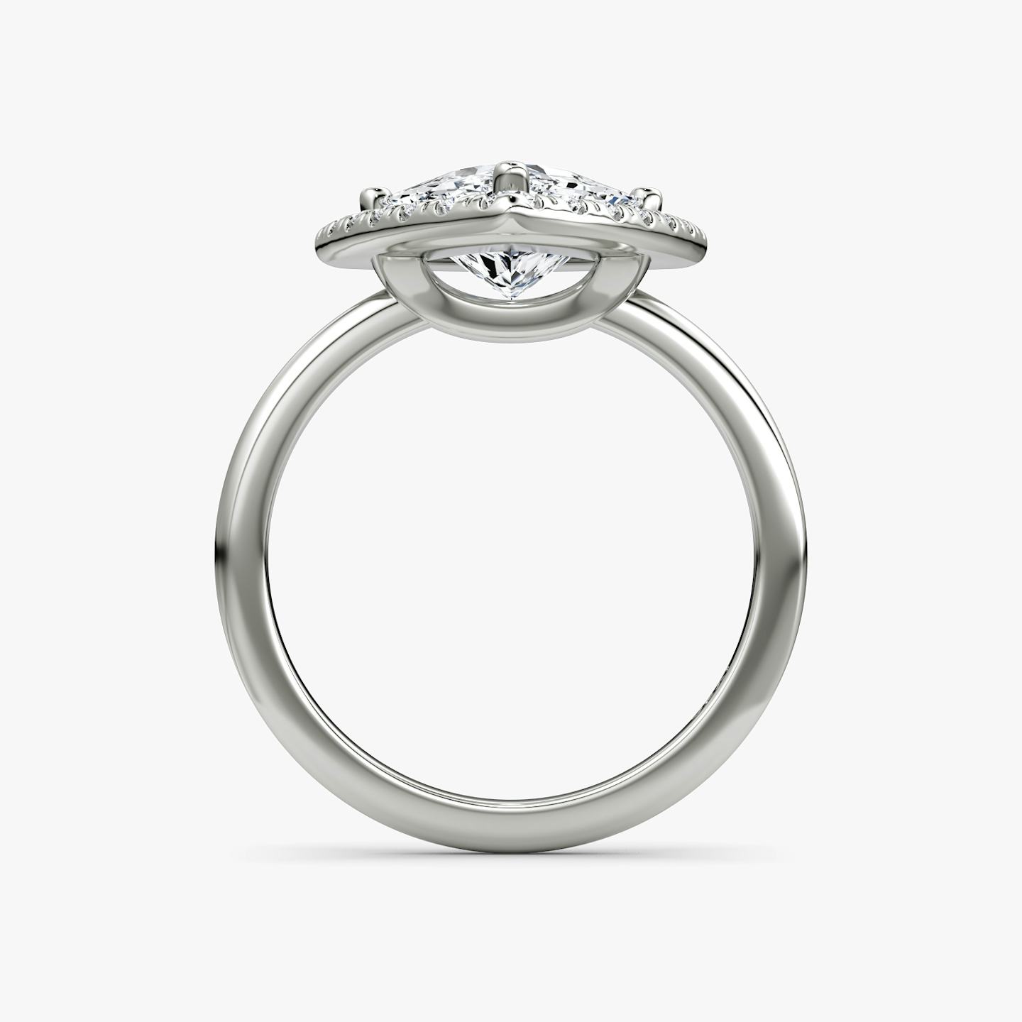 The Halo | Trillion | Platinum | Halo: Large | Band: Plain | Diamond orientation: vertical | Carat weight: See full inventory