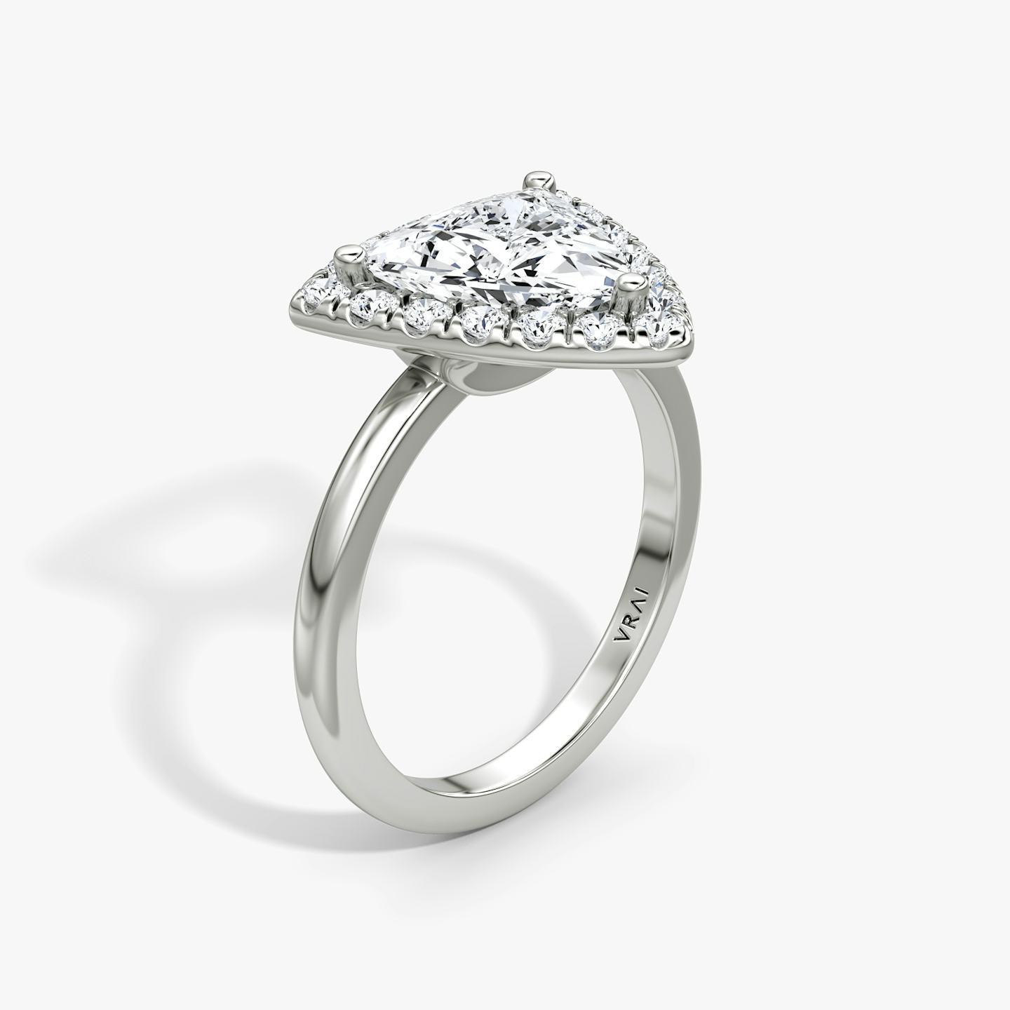 The Halo | Trillion | Platinum | Halo: Large | Band: Plain | Diamond orientation: vertical | Carat weight: See full inventory