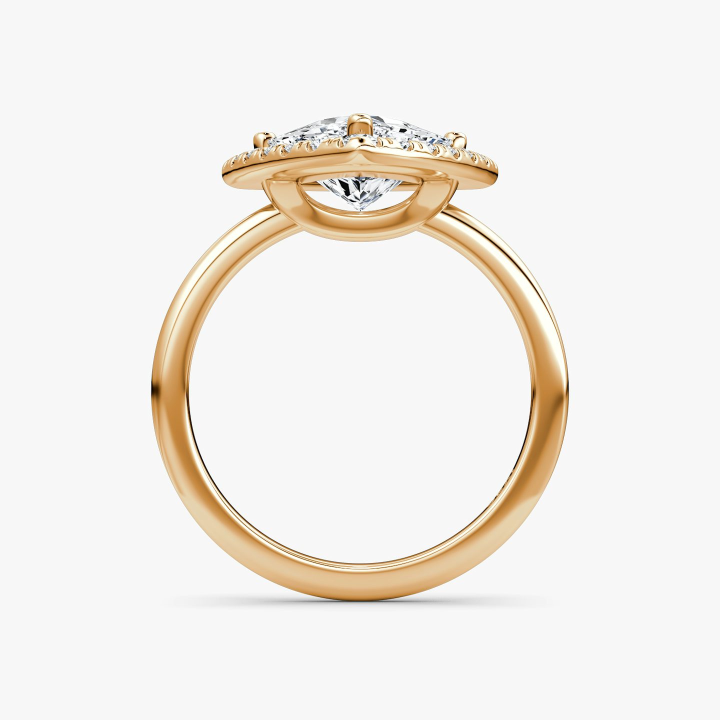 The Halo | Trillion | 14k | 14k Rose Gold | Halo: Large | Band: Plain | Diamond orientation: vertical | Carat weight: See full inventory
