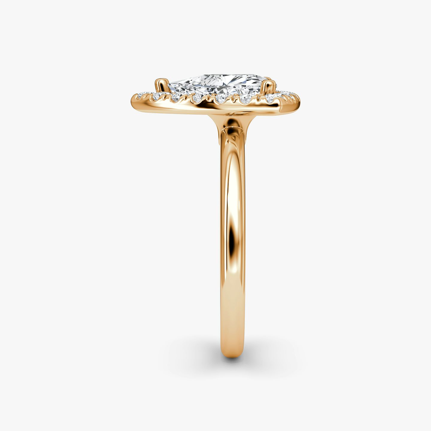 The Halo | Trillion | 14k | 14k Rose Gold | Halo: Large | Band: Plain | Diamond orientation: vertical | Carat weight: See full inventory