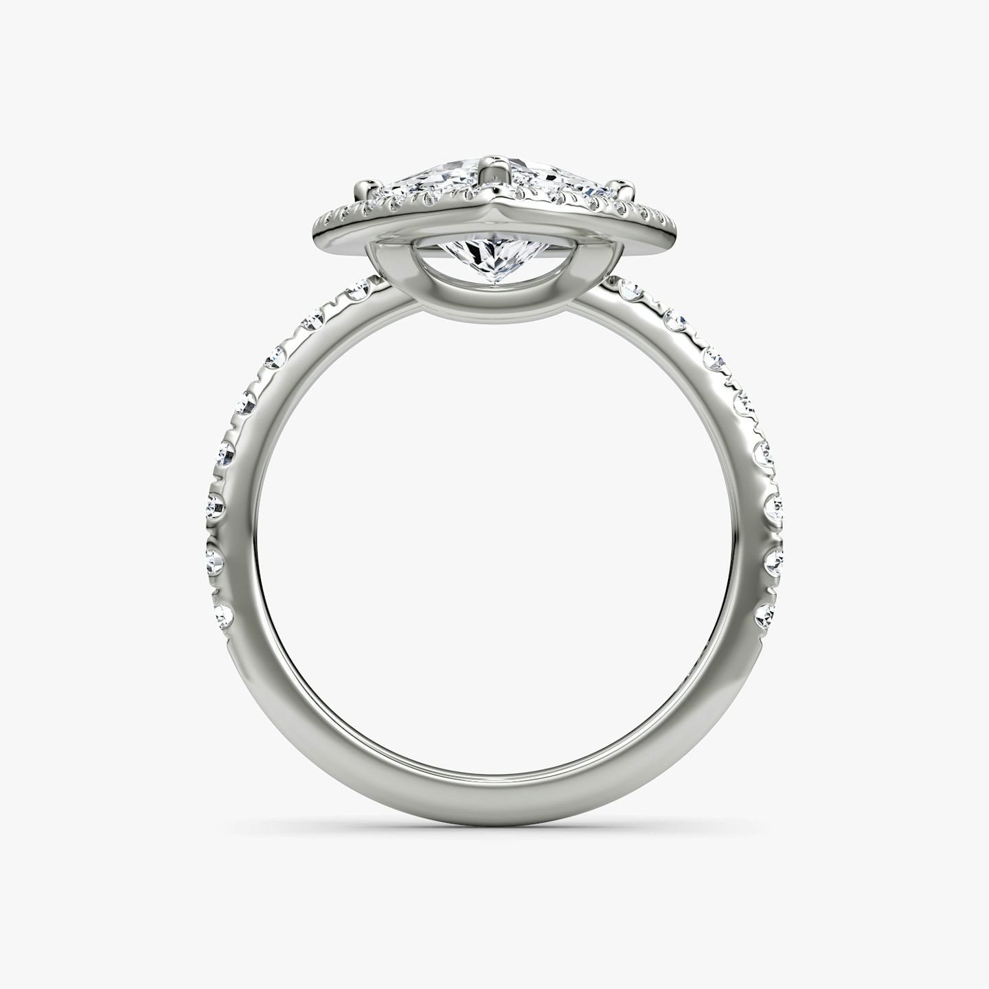 The Halo | Trillion | 18k | 18k White Gold | Halo: Large | Band: Pavé | Diamond orientation: vertical | Carat weight: See full inventory