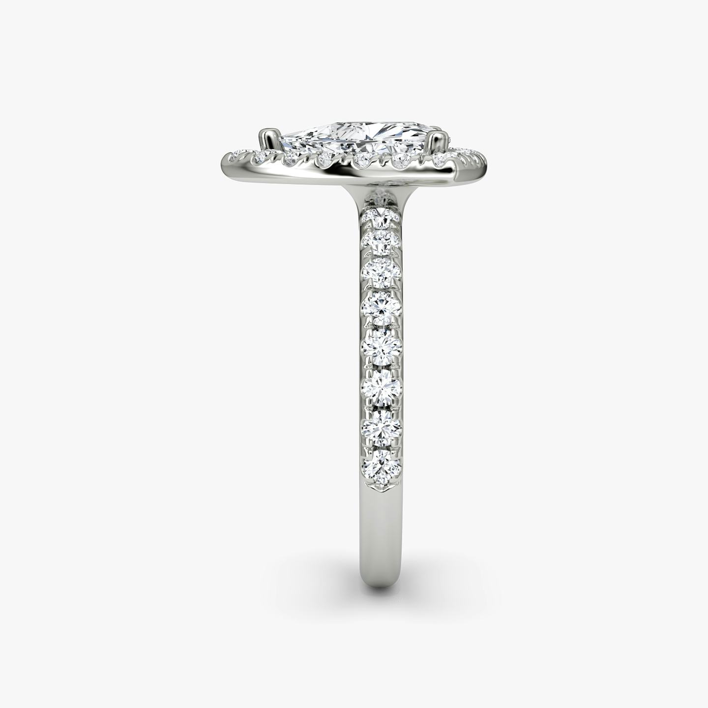 The Halo | Trillion | Platinum | Halo: Large | Band: Pavé | Diamond orientation: vertical | Carat weight: See full inventory