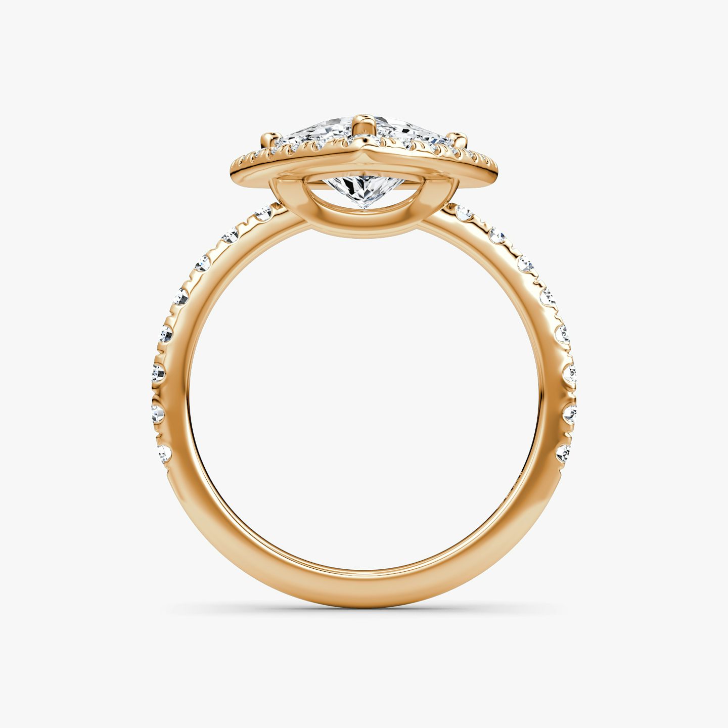 The Halo | Trillion | 14k | 14k Rose Gold | Halo: Large | Band: Pavé | Diamond orientation: vertical | Carat weight: See full inventory