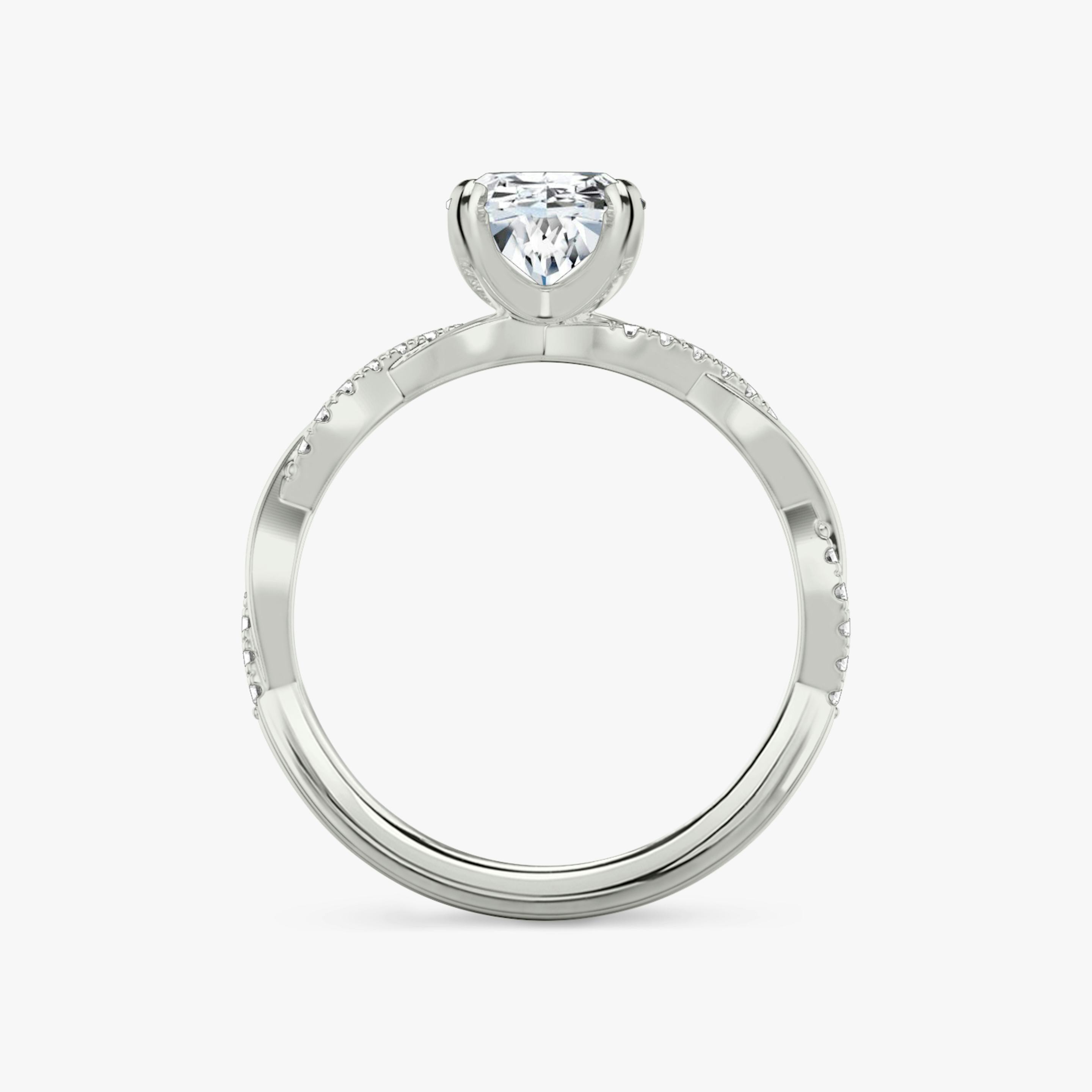 The Twisted Classic | Oval | Platinum | Band: Pavé | Diamond orientation: vertical | Carat weight: See full inventory