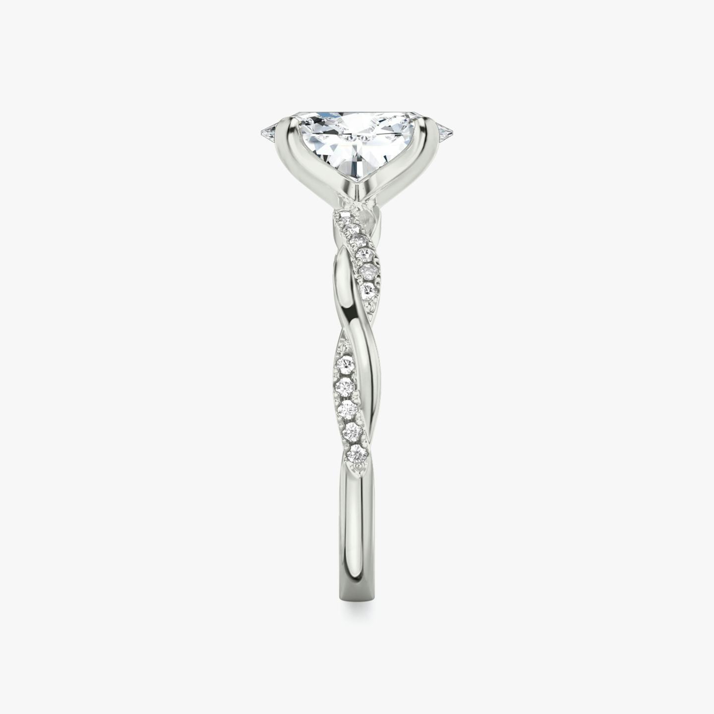 The Twisted Classic | Oval | 18k | 18k White Gold | Band: Pavé | Diamond orientation: vertical | Carat weight: See full inventory