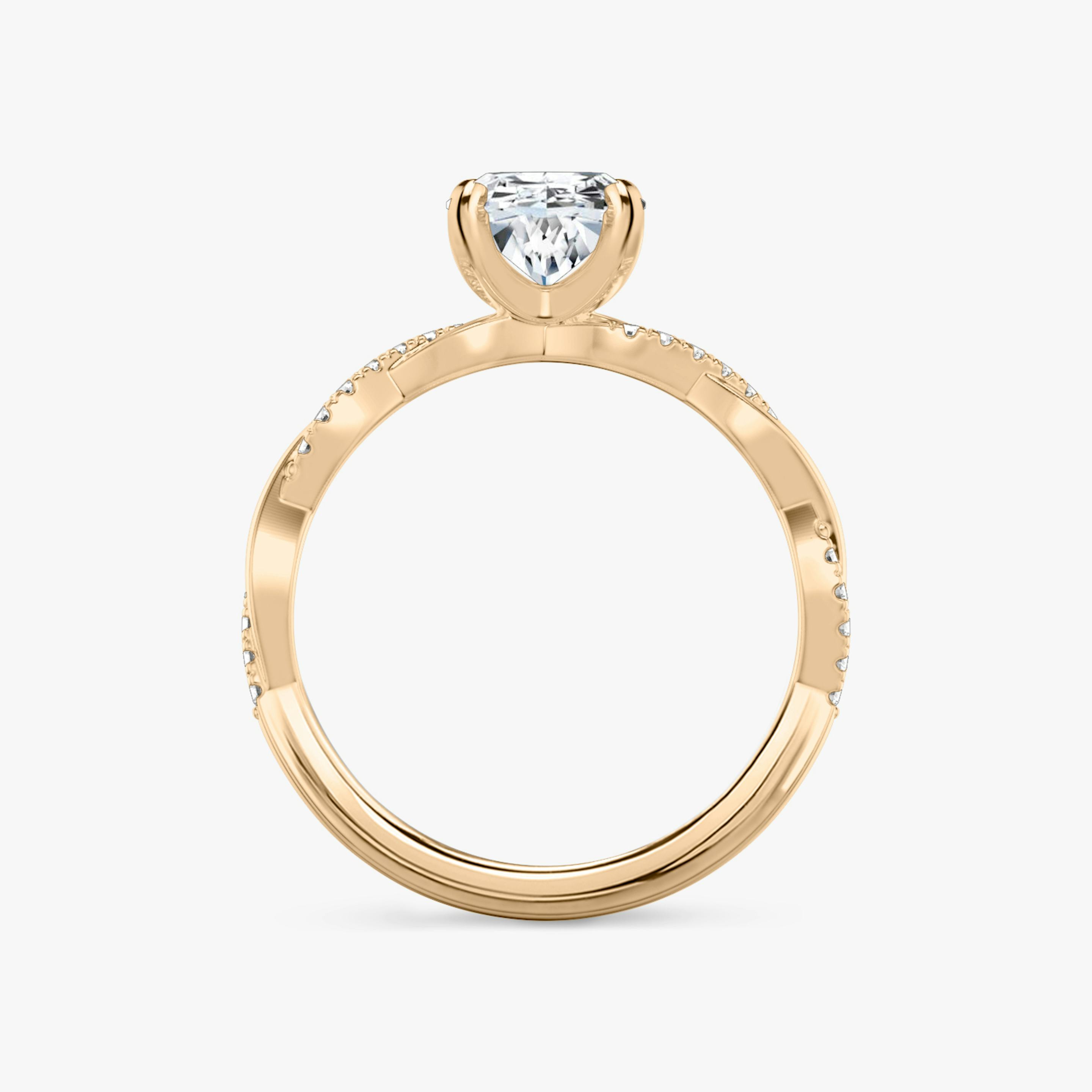 The Twisted Classic | Oval | 14k | 14k Rose Gold | Band: Pavé | Diamond orientation: vertical | Carat weight: See full inventory