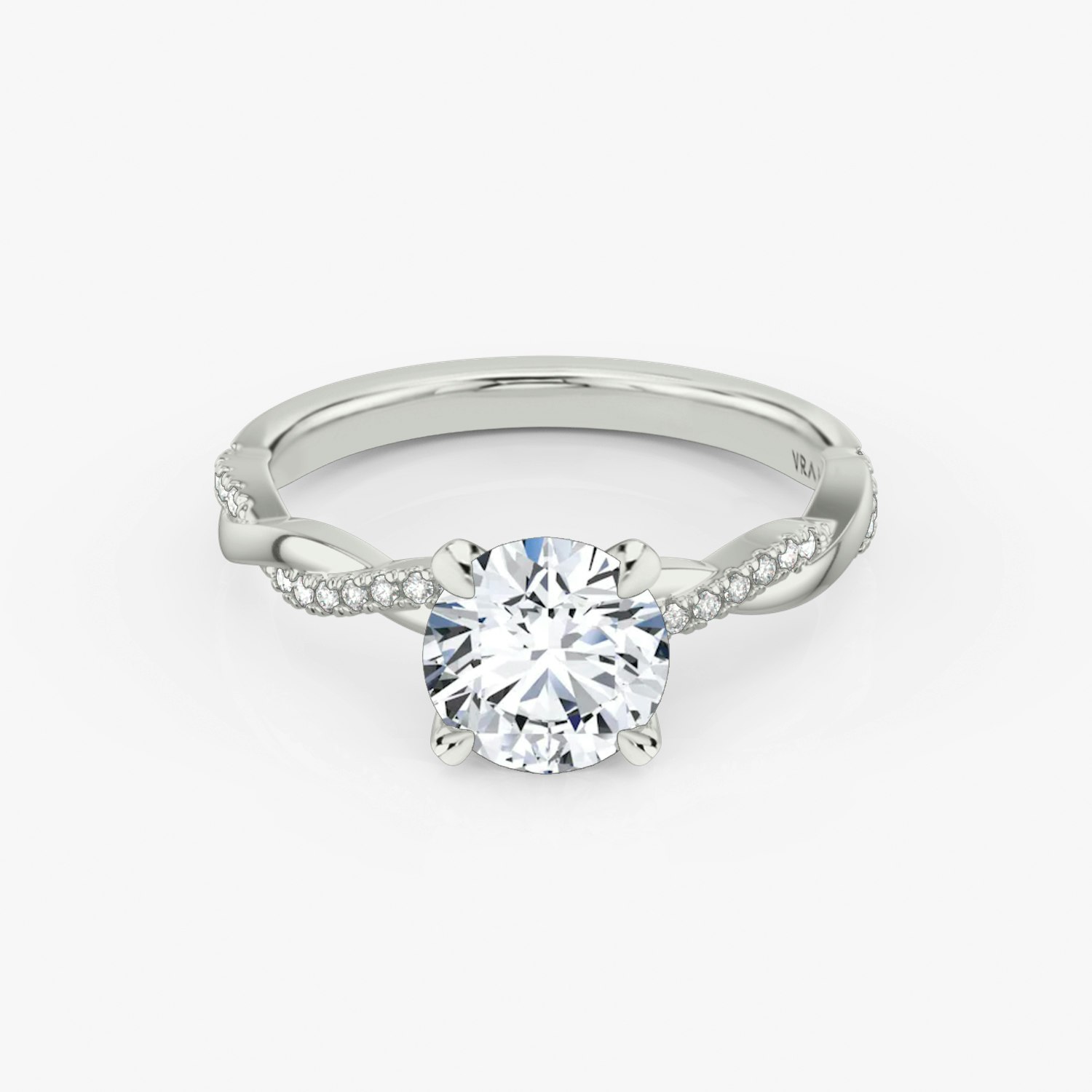 Twisted Classic Round Brilliant Engagement Ring | Platinum