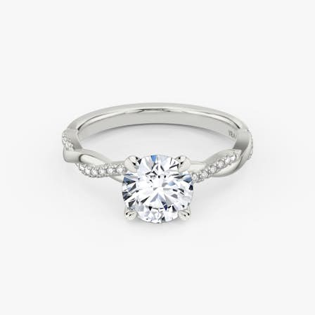 Twisted Classic Round Diamond Ring