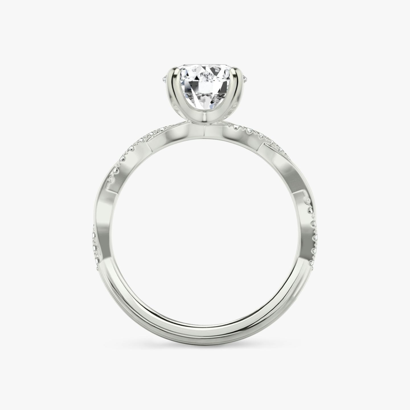 The Twisted Classic | Round Brilliant | 18k | 18k White Gold | Band: Pavé | Carat weight: See full inventory | Diamond orientation: vertical