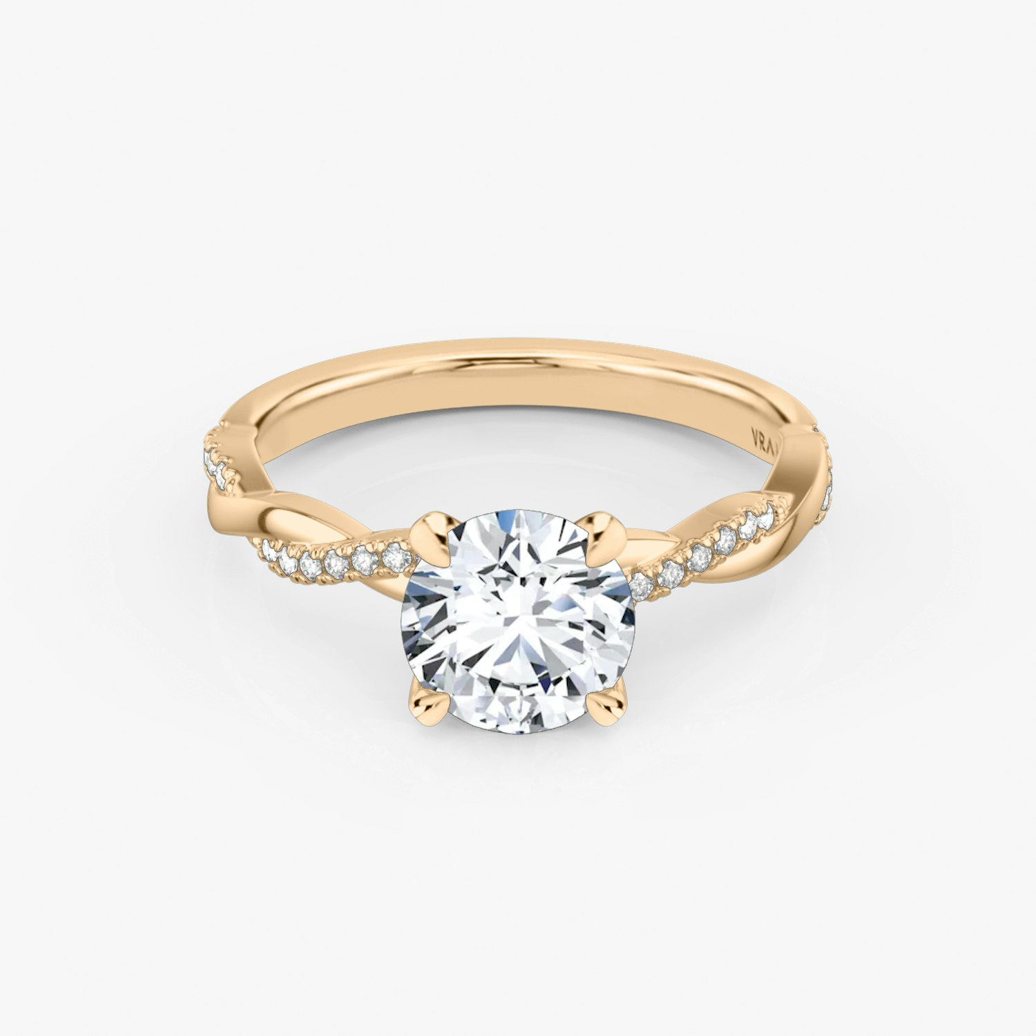 Twisted Classic Round Brilliant Engagement Ring | 14k Rose Gold