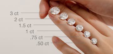 Round Brilliant cut diamonds in various sizes and carat weights