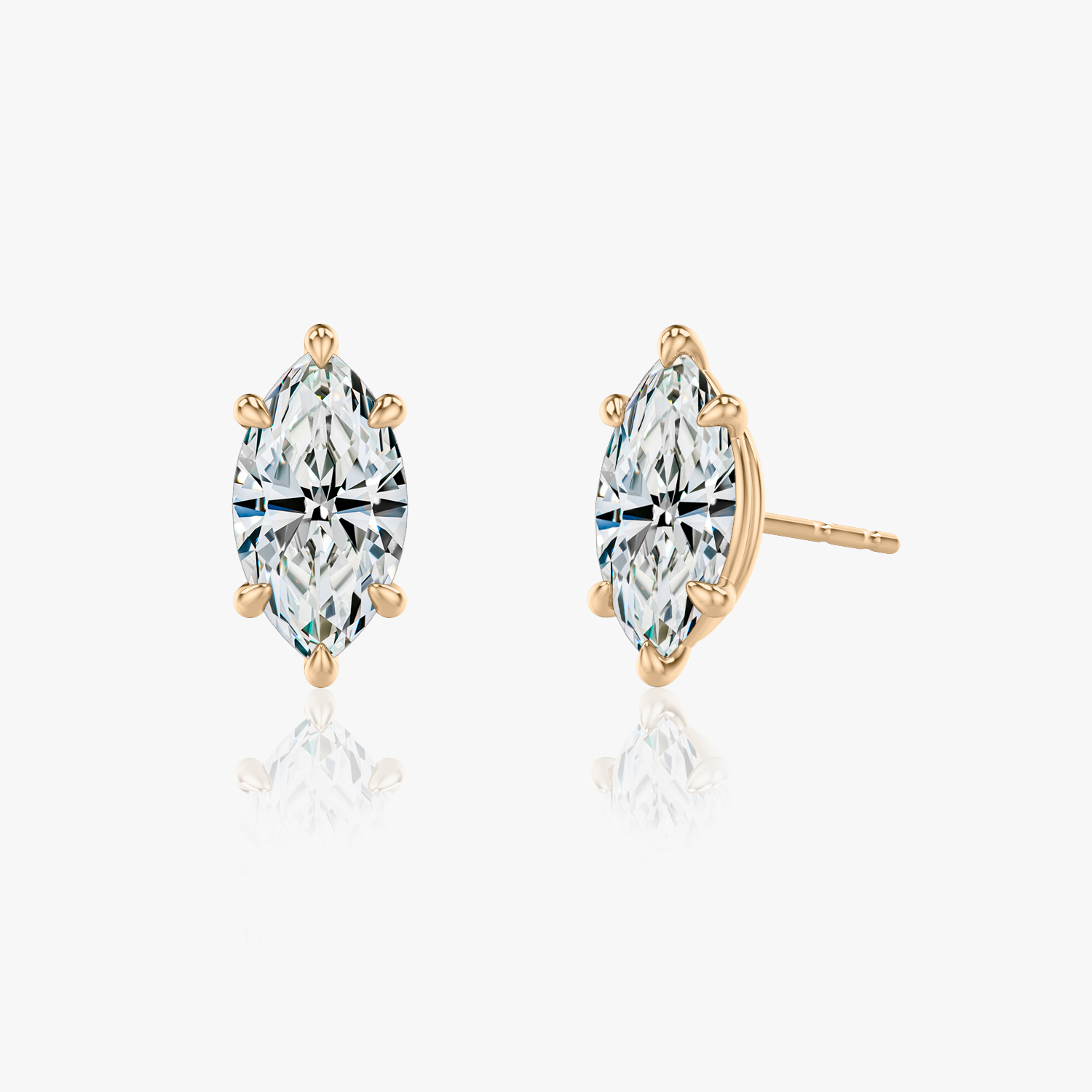 VRAI Solitaire Stud Marquise Earrings | 14k Rose Gold
